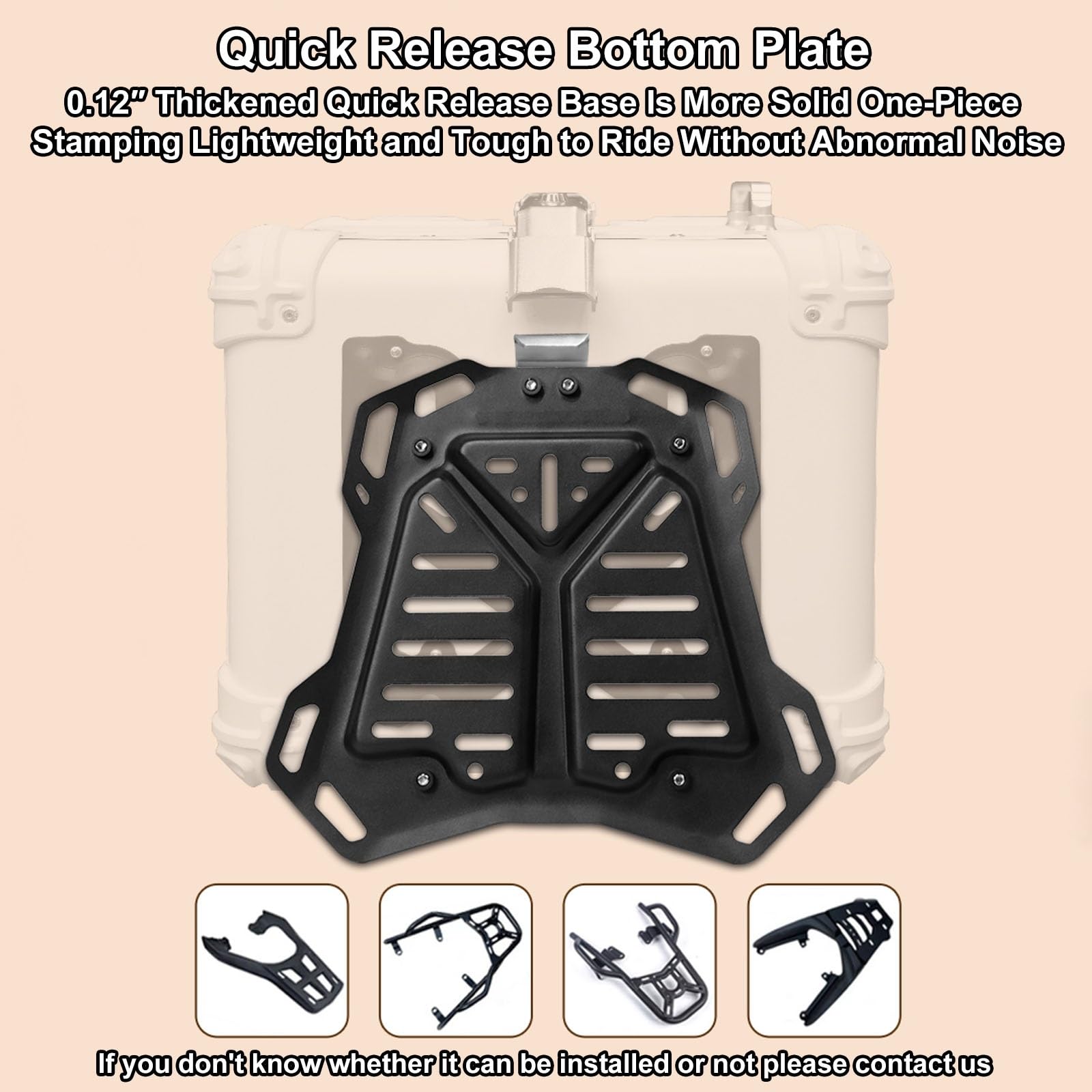 40L/45L Top Case Moto Amortiguadora Aleación De Aluminio Maletero De Motocicleta Con Placa Universal Impermeable Caja Para Moto Con Cerradura De Seguridad Para Casco Equipaje Diseño Cuadrado Robusto(B