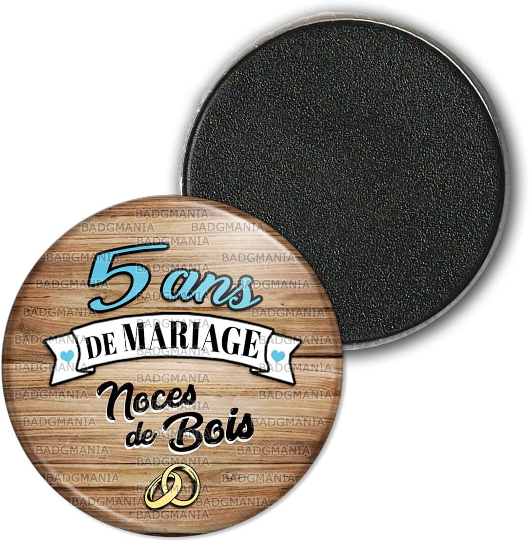 Magnet Anniversaire 19 Ans Mariage Noces De Cretonne - Diamètre 5,9cm Badgmania