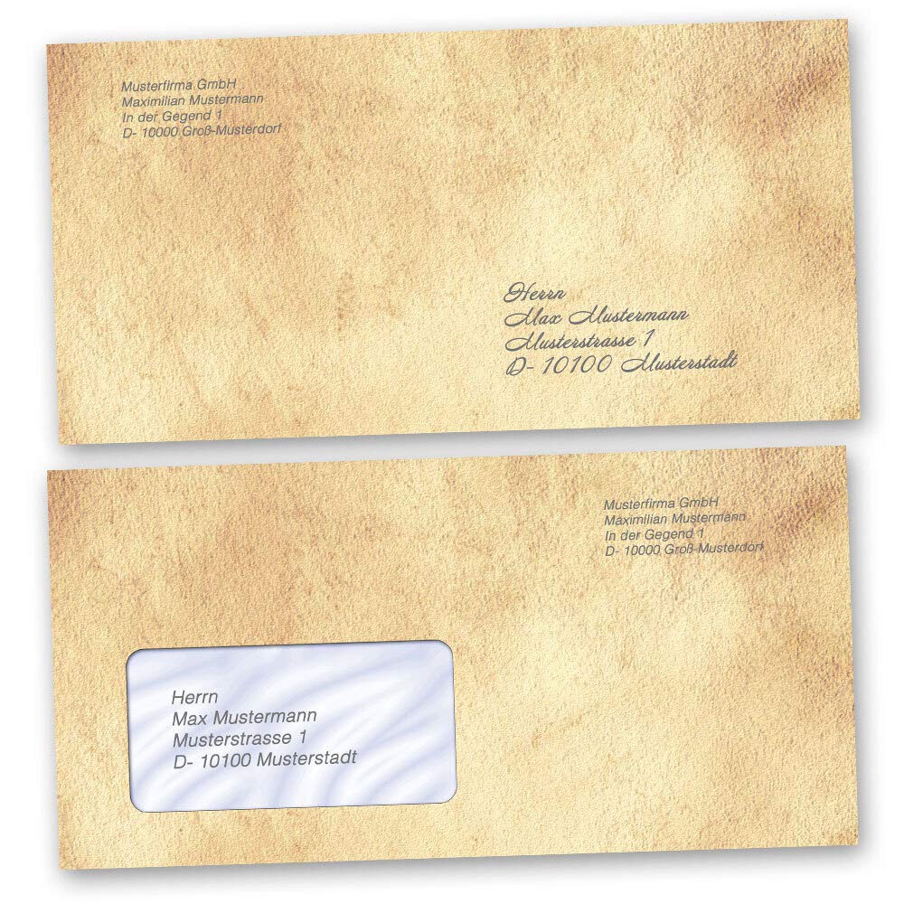 Briefpapier Sets Motivpapier Antik & History, ANTIK 100 Blatt Briefpapier + 100 passende Briefumschläge DIN LANG mit Fenster | Paper-Media