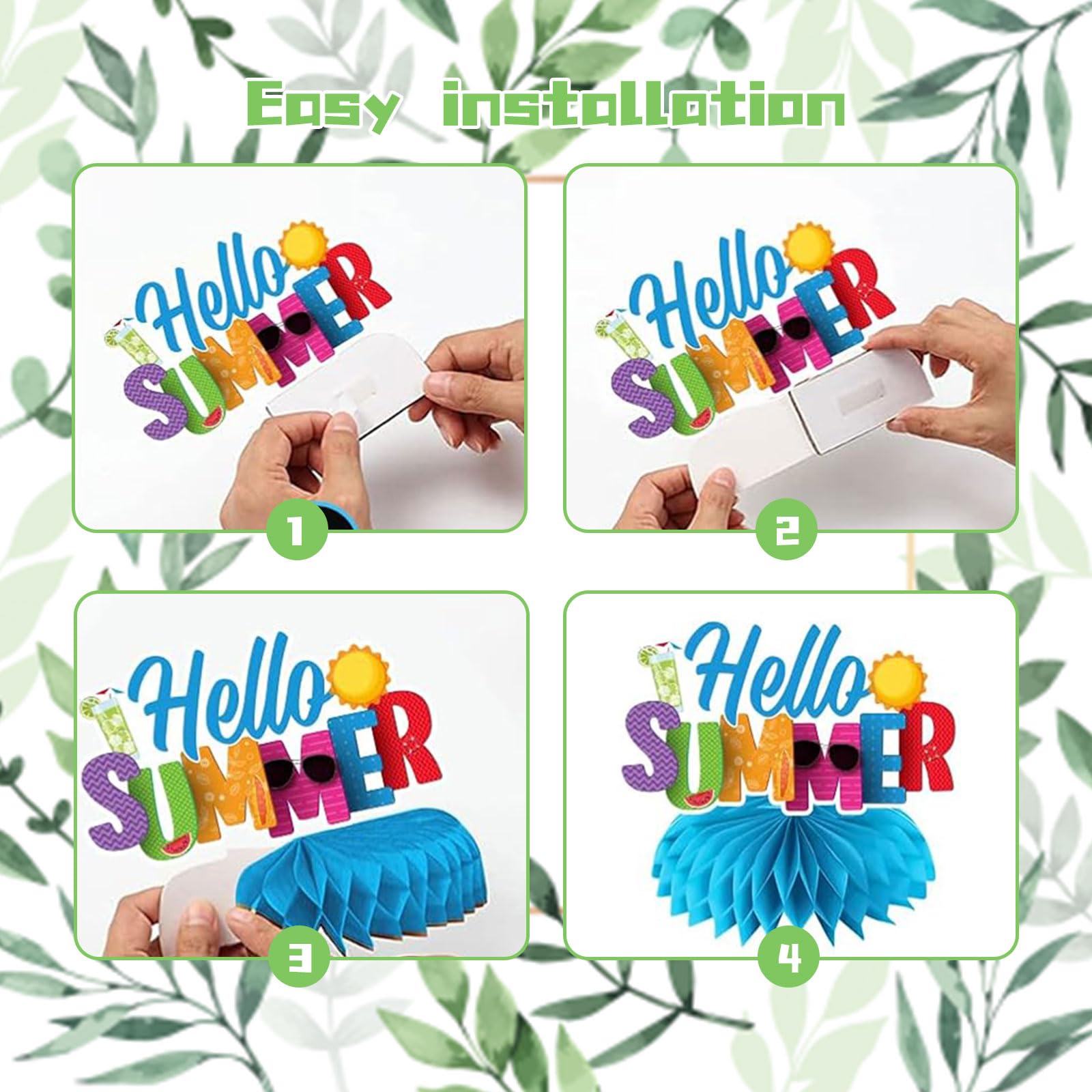 9-teiliges Hawaii Party Dekoration Set - Bienenwaben Deko Mit Tiki & Flamingo Motiven Für Poolpartys