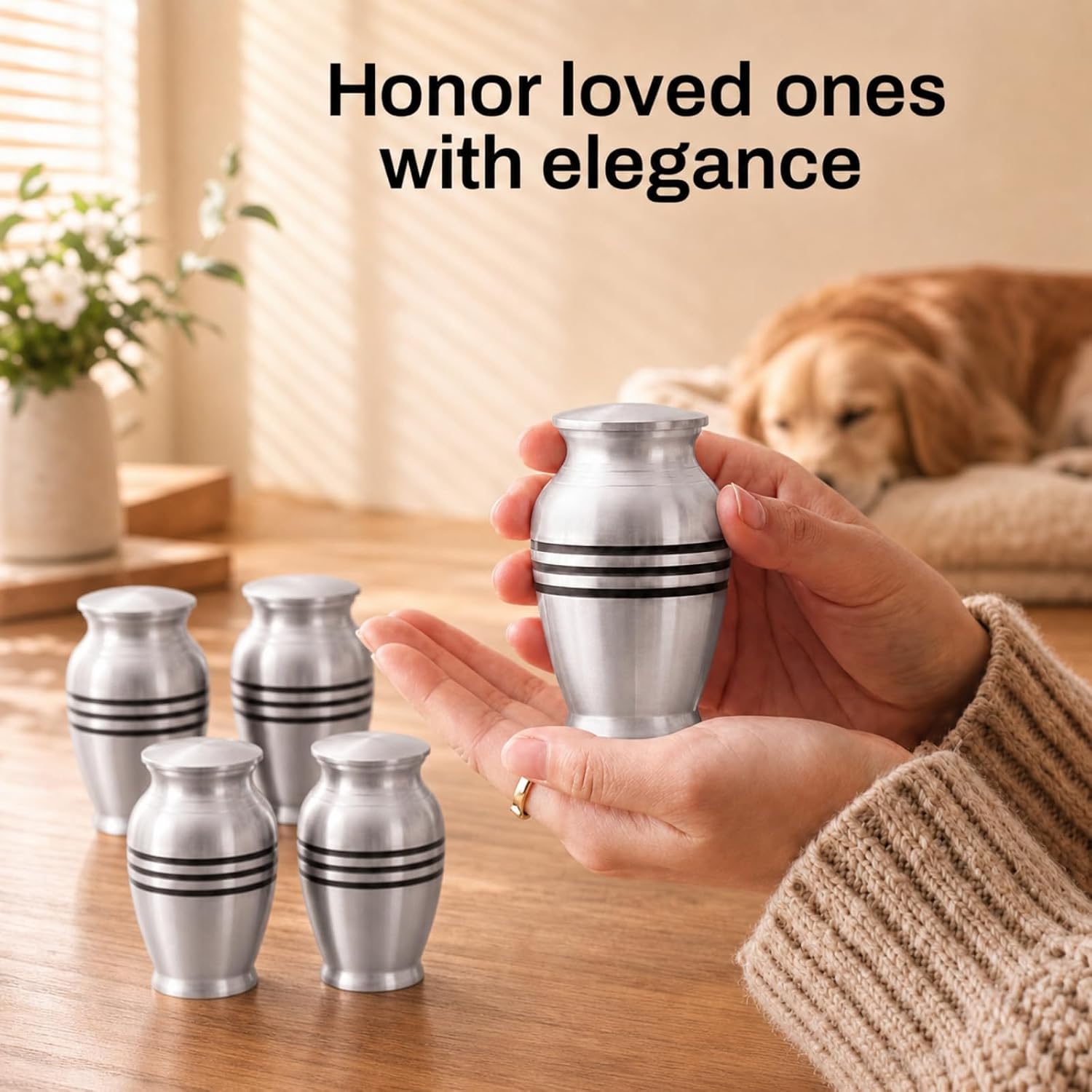 8 Pack Small Keepsake Urns Bulk for Human or Pet Ashes with 8 Velvet Bags Decorative Cremation Mini Funeral Urns Hard Metal for Adult Men Women About 2.9 Inches image 5