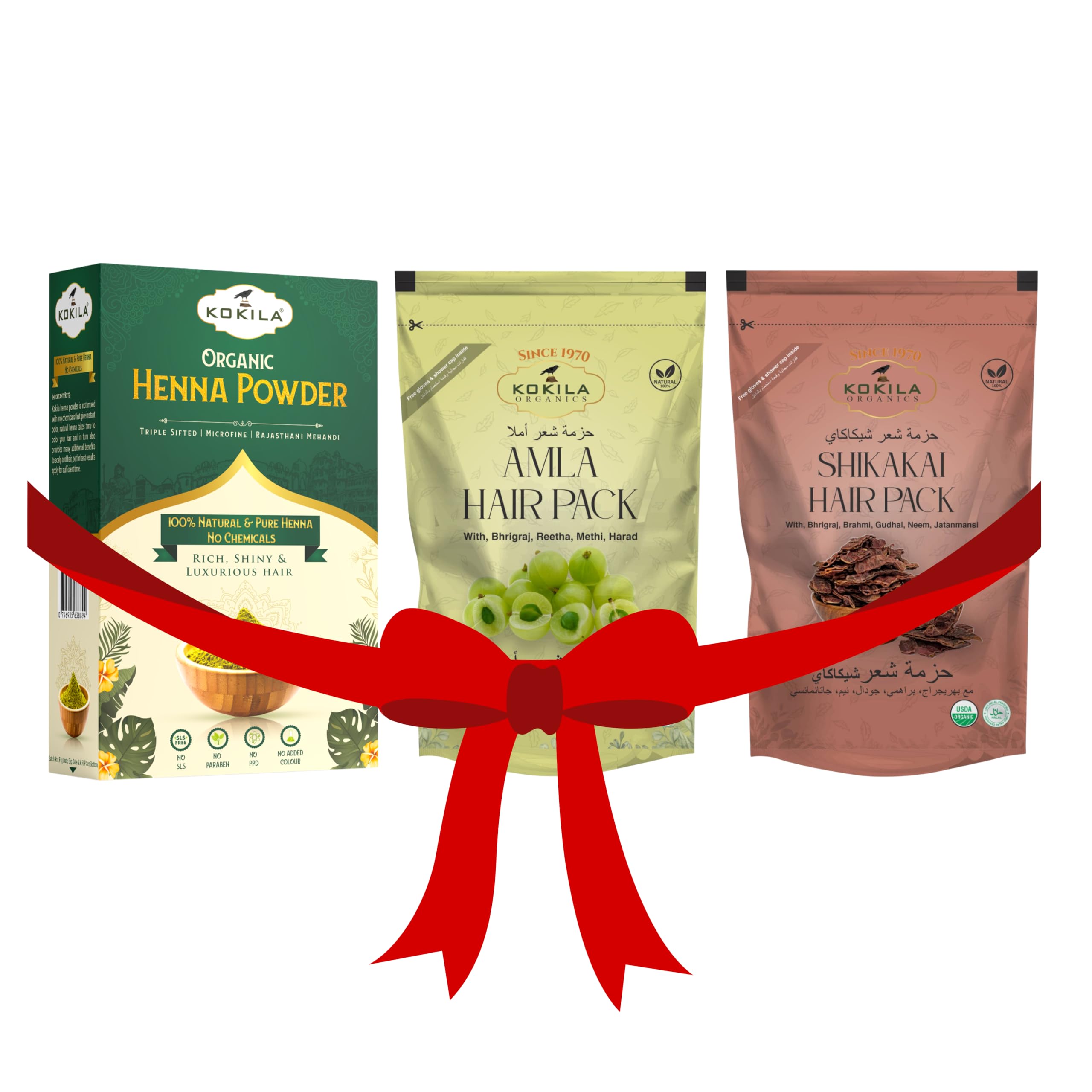 Kokila Pure & Natural Amla Shikakai & Henna Powder for Hair (200G Each) - Strengthening, Nourish, Conditioner & Cleanser-image-49