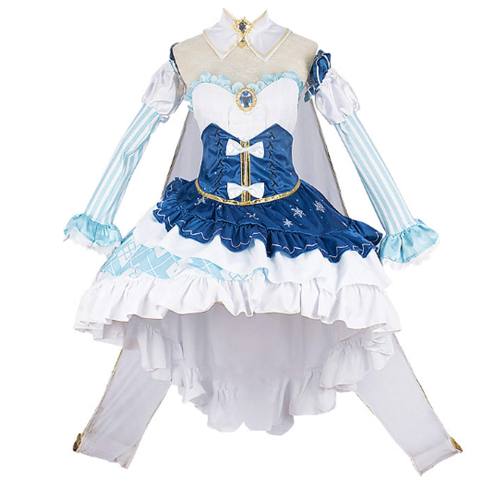 Anime Hatsune Miku Cosplay Kostüm, Spitze Prinzessin Kleid verwendet für Frauen Halloween Weihnachten Karneval Mottoparty Cosplay Schnee Miku komplettes Set Gr. X-Large, weiß