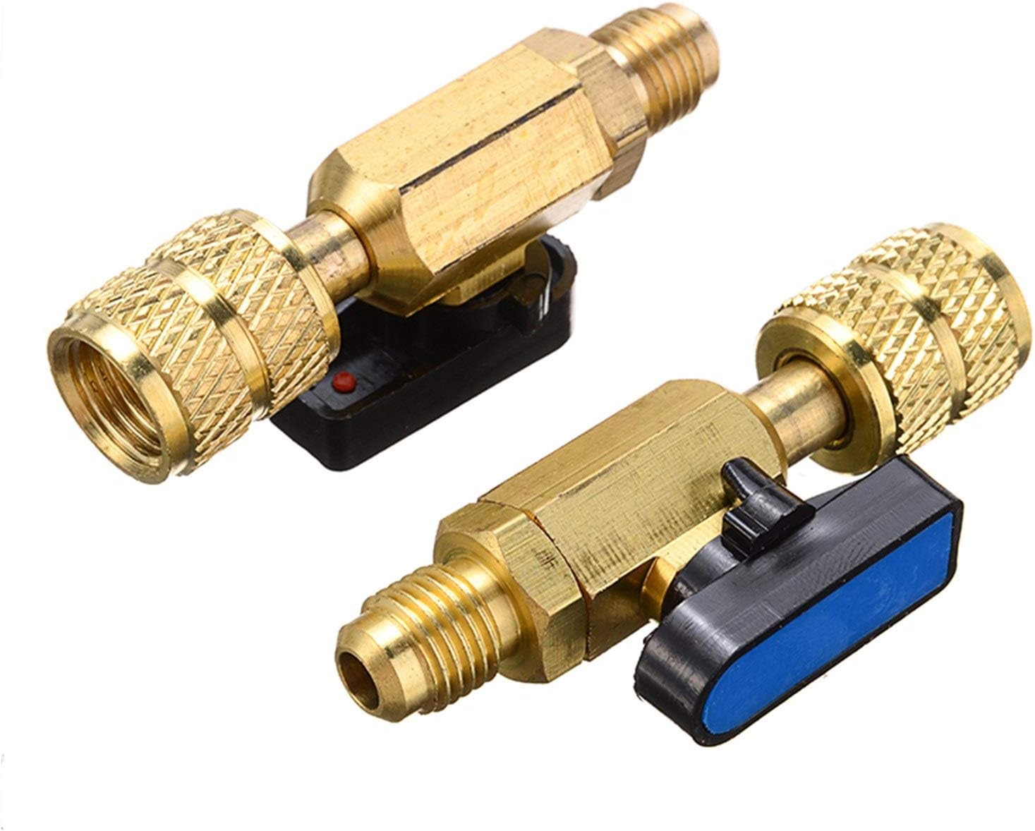 3pcs/lot HVAC 3 Color R410A Valves Refrigerant Adapter AC Charging Hoses Straight Ball