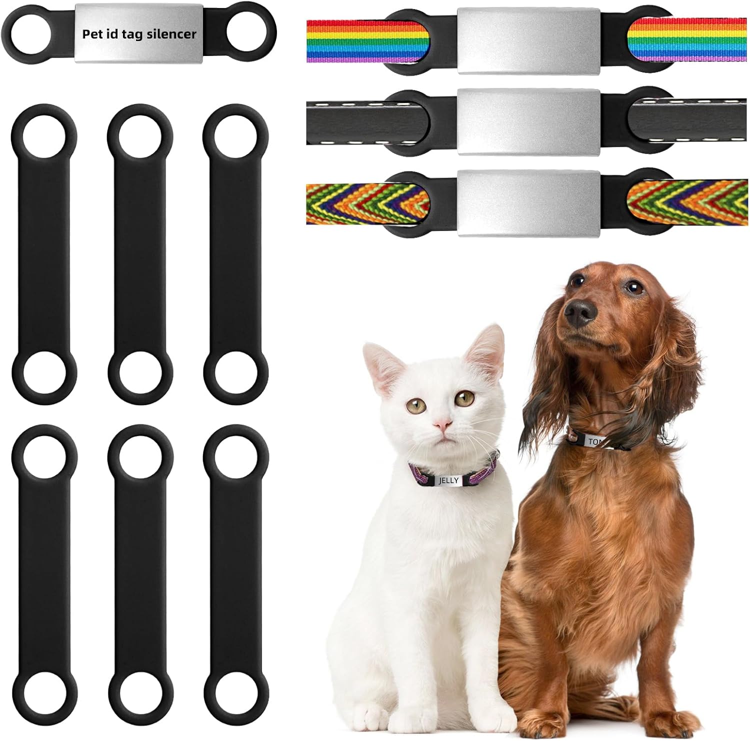 6Pcs Dog Tag Silencer Silicone Accessories（Does Not