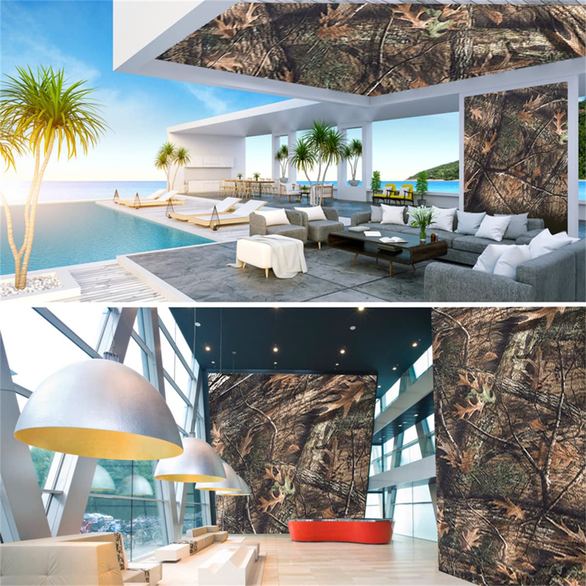 Camo Netting Camouflage Netting, Hunting Blind Netting Quiet Camo Mesh Netting Lightweight & Durable Burlap Camo Blind Fabric for Concealment, Tree Stand, Sunshade, Decoration,Cover