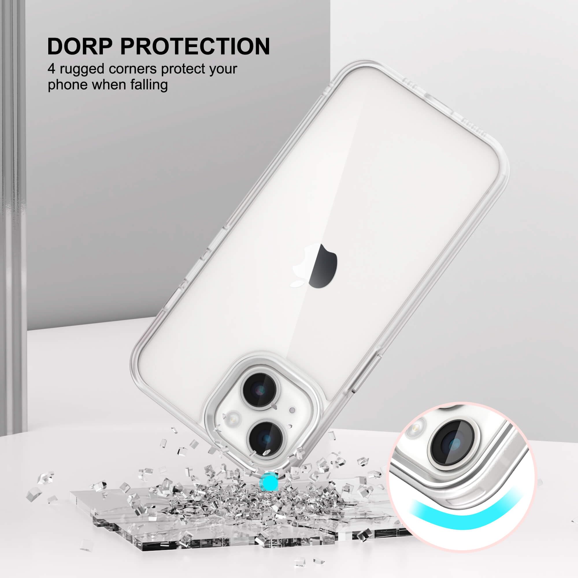 ULAK IPhone 15 Hülle – Durchsichtig, Anti-Gelb, TPU & PC Hybrid, Stoßfest, Transparent In Rosa