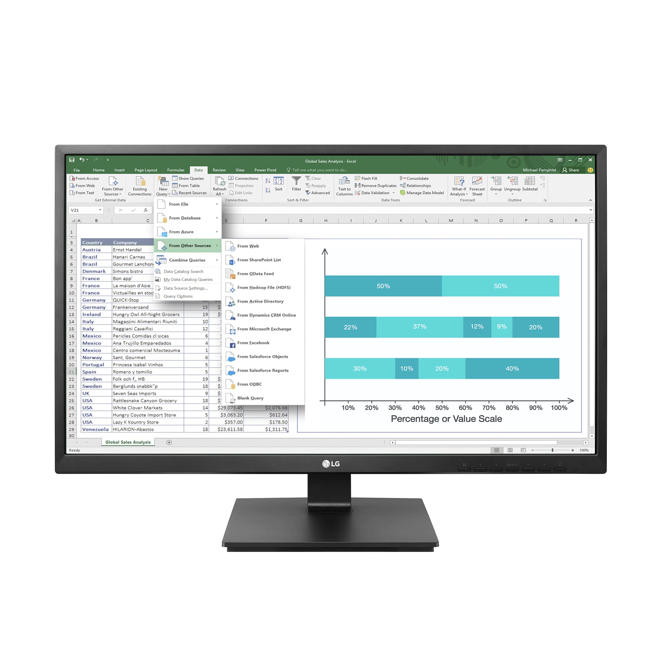 LG 27BK550Y-B.AEU Monitor Office 27" LED IPS, Full HD 1920x1080, Multitasking, Speaker Integrati, Regolabile Altezza, Rotazione e Inclinazione, 1x VGA, 1x DVI, 1x Display Port, 1x HDMI, USB Hub, Nero