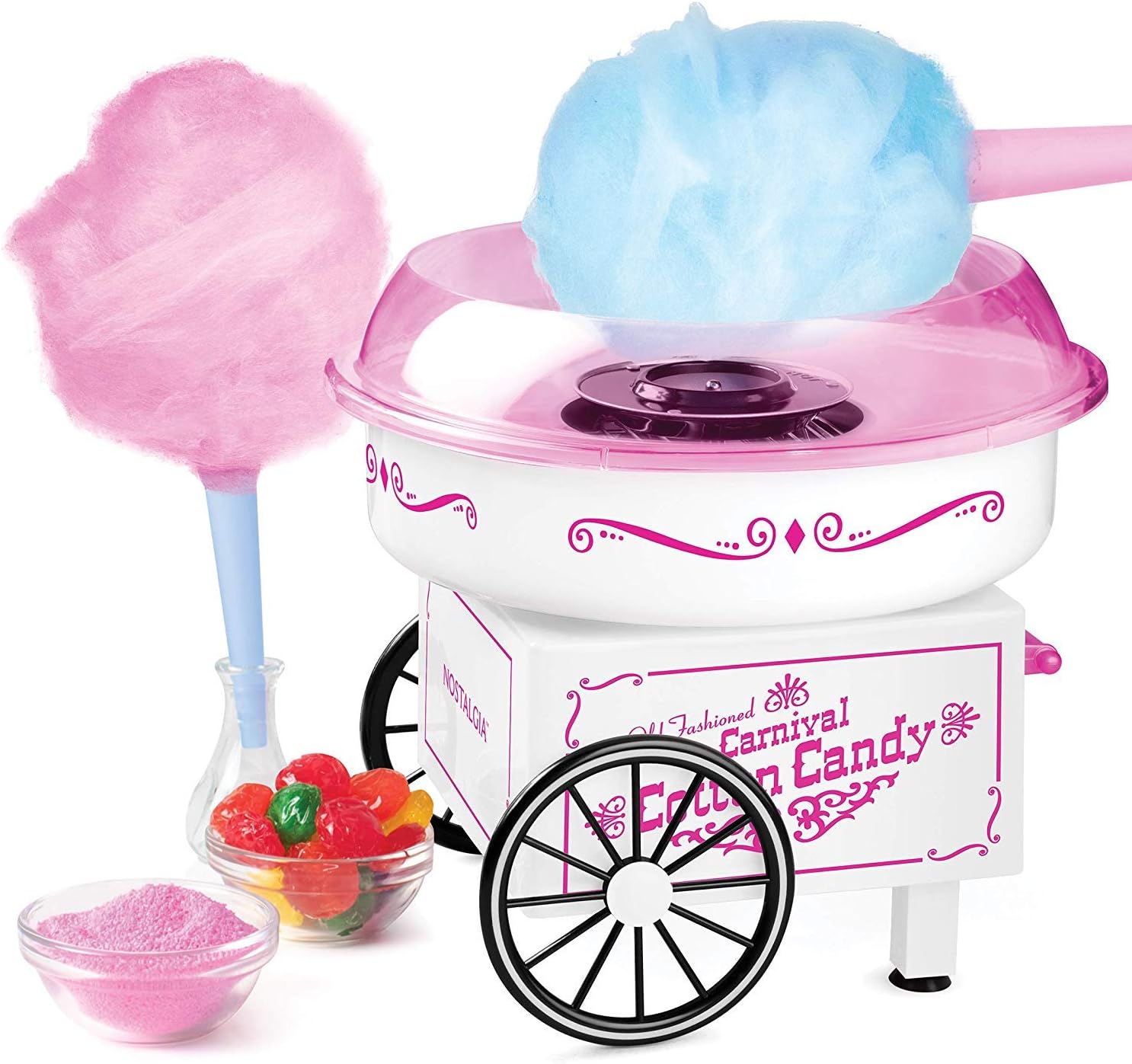 Amazon.com: Nostalgia Cotton Candy Machine - Retro Cotton Candy Machine ...