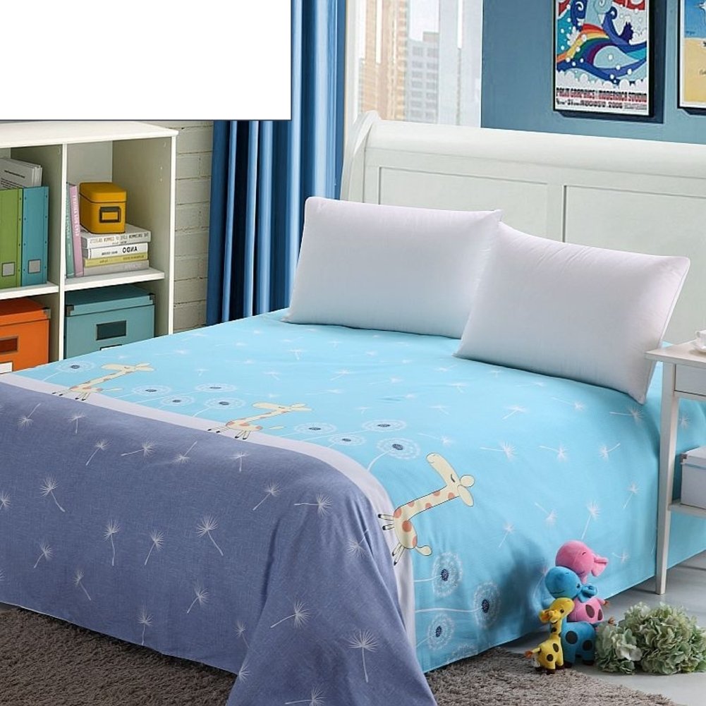 Drap en coton aux motifs de plantes pour une chambre fraîche et zen