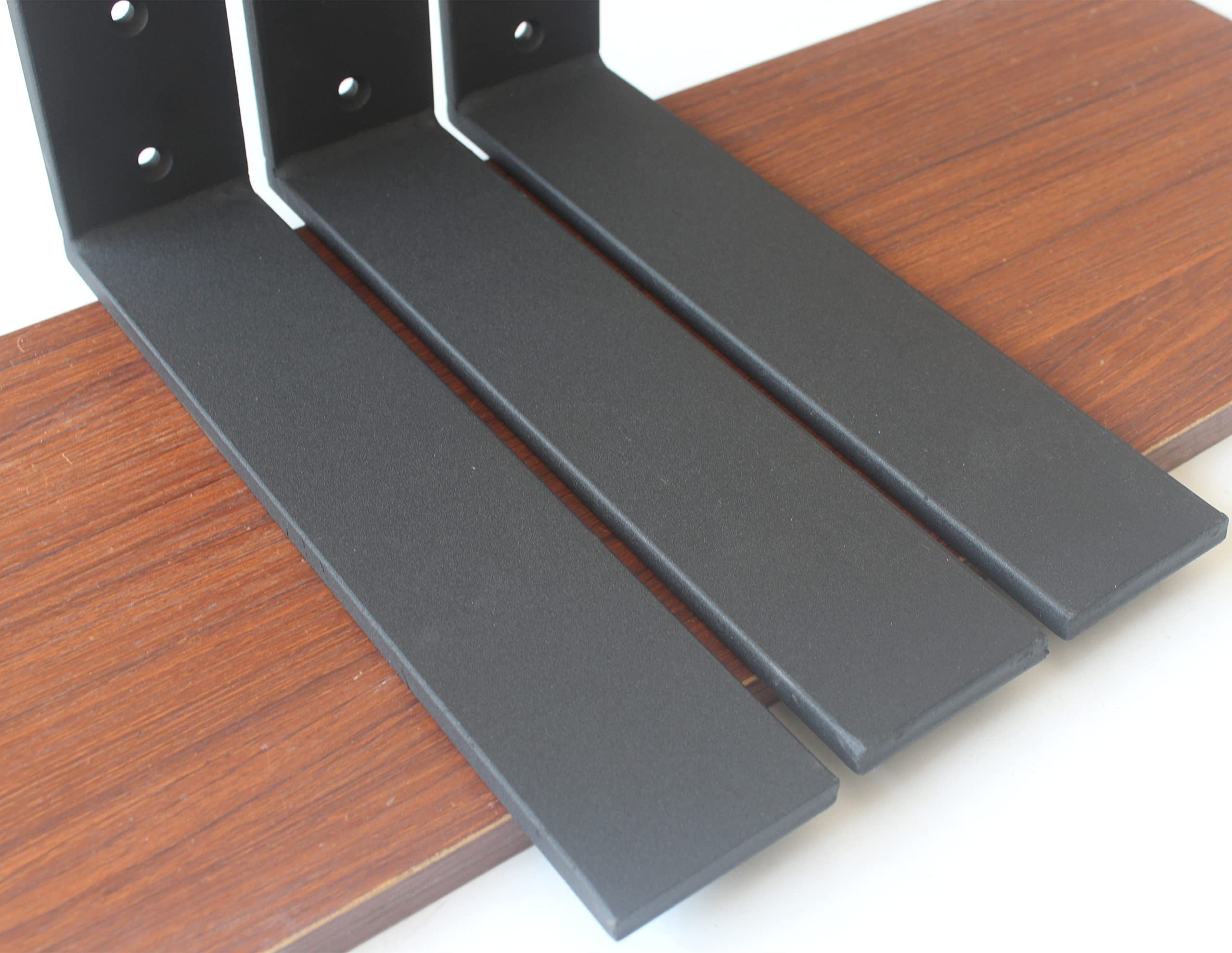 3 Pack L12" x H 8" x W 2.5" Countertop Support Brackets, 10mm Thick Heavy Duty Countertop Hidden Bracket L Shelf Metal Corbels for Granite, Quartz, Wood, Concret Countertops 4 counterbores Design