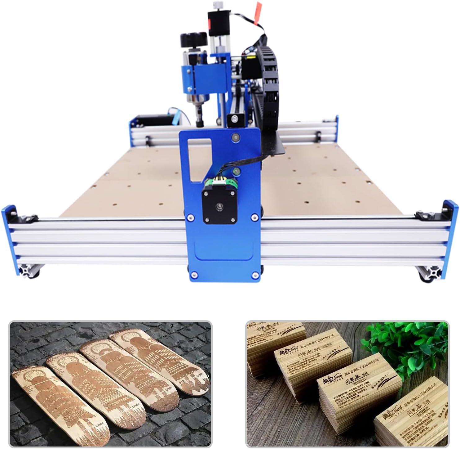 4040 CNC Machine Kit, Aluminum Frame Engraving Milling Machine, 100W CNC Engraving Machine with Air Cooling System & Straight Square Rails for Industrial Technology Advertising Design