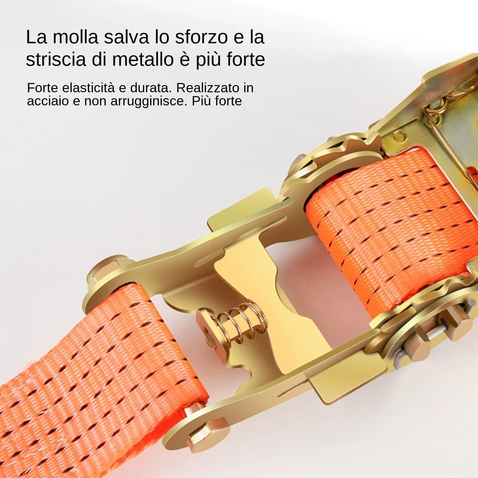 Cinghie a Cricchetto per Pneumatici 4 Pezzi con Tenditore Rinforzato
