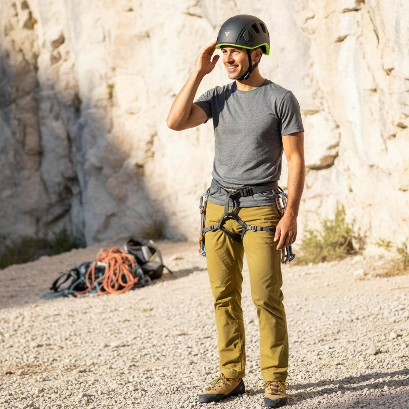 Casco de Alpinismo Extremadamente Ligero Ajuste Firme Protección Personal Ventilación Múltiple Equipo Al Aire Libre para Escaladores, Montañistas