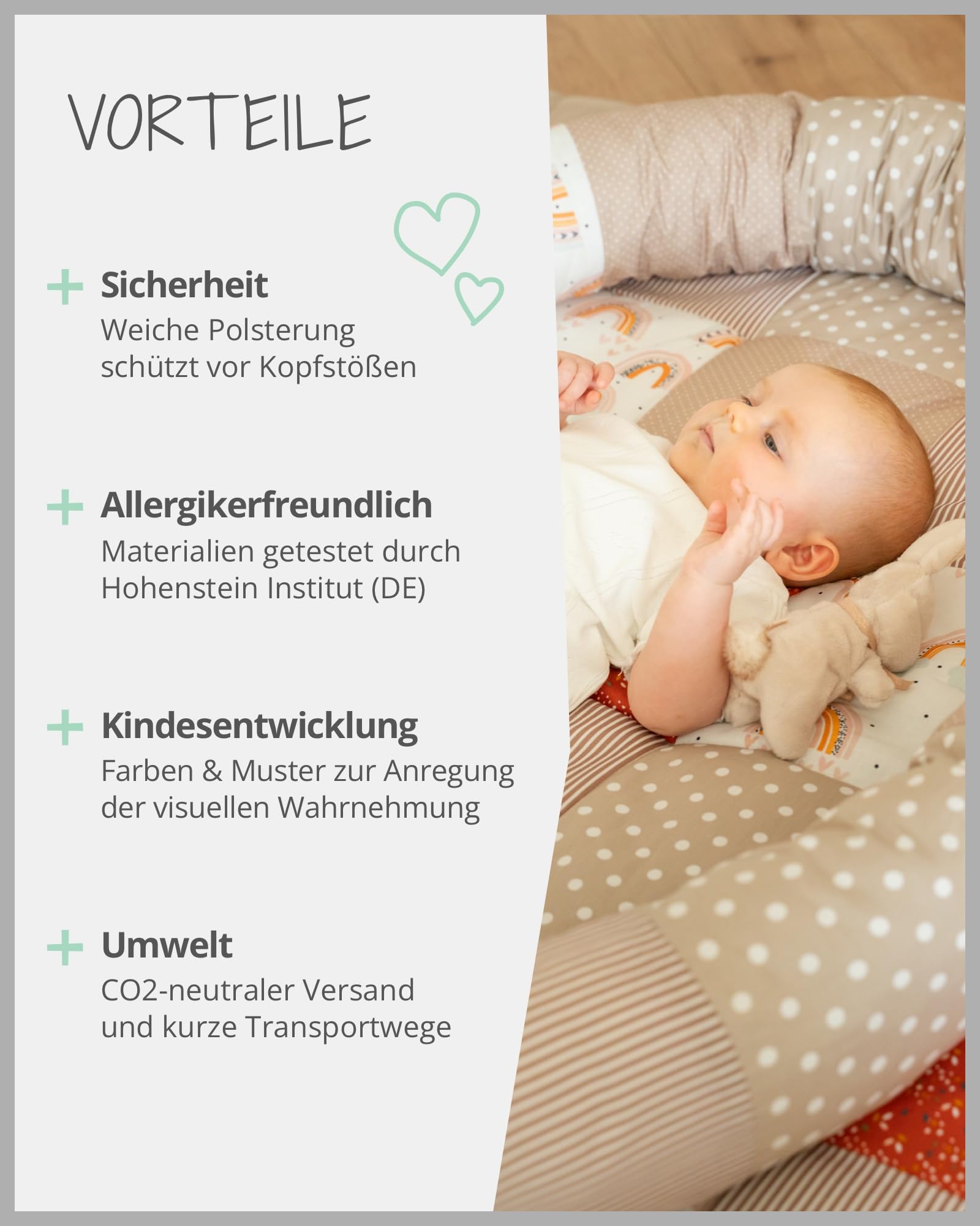 ULLENBOOM ® Baby Kuschelschlange 400x13 cm Regenbogen (Made in EU) - Kuschelschnecke in vielen Farben und Größen, Bezug: 100% OEKO-TEX Baumwolle, Nackenrolle