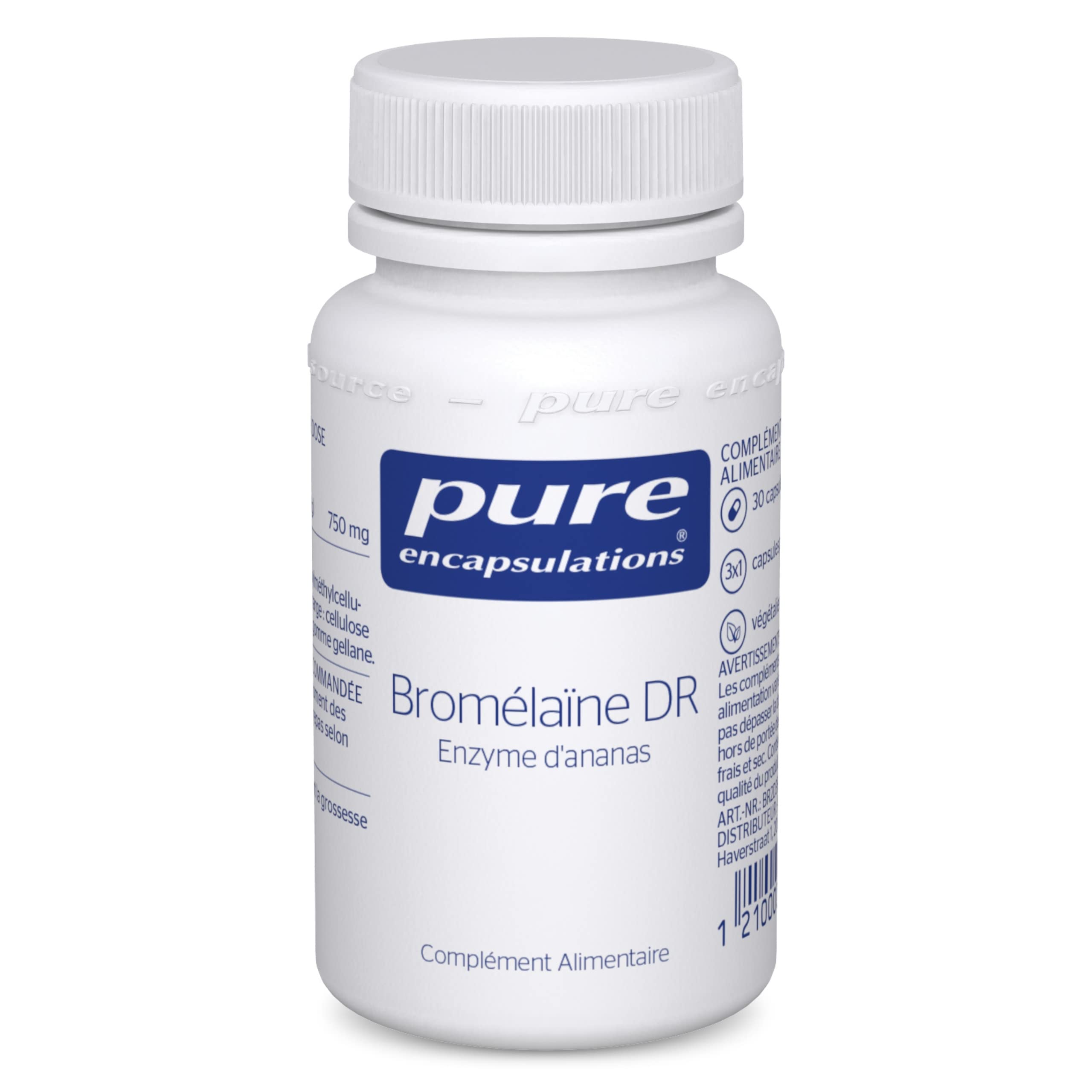 Pure Encapsulations - Bromélaïne DR - Enzymes Végétales Extraites de l'Ananas - Contribue au Maintien de la Fonction Digestive Normale - 30 Gélules Véganes