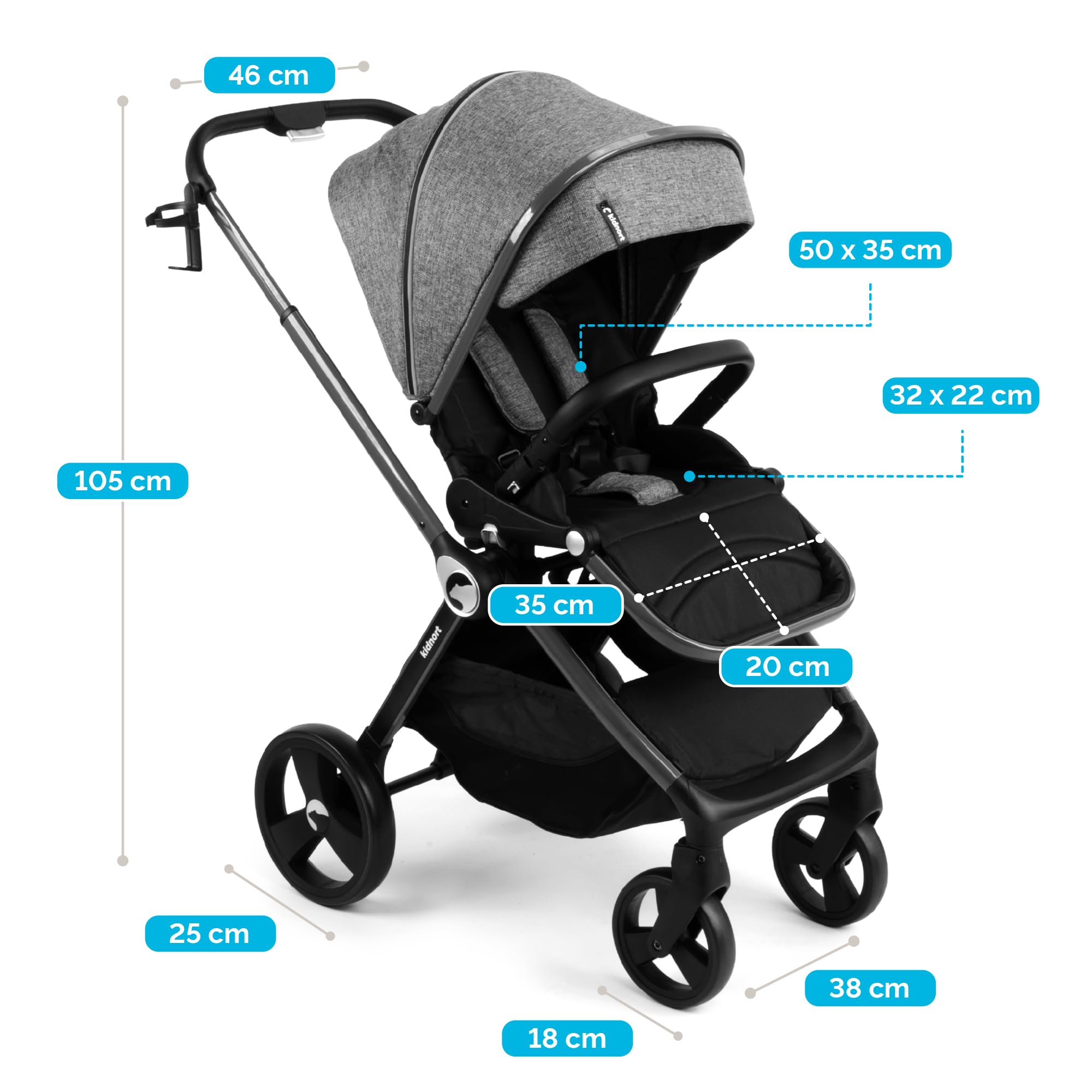 Isbjörn - Cochecito de bebé para niños de 0 a 22 kg, plegable con función reclinable, asiento convertible, ruedas grandes de EVA con suspensión en las 4 ruedas, respaldo ajustable beige