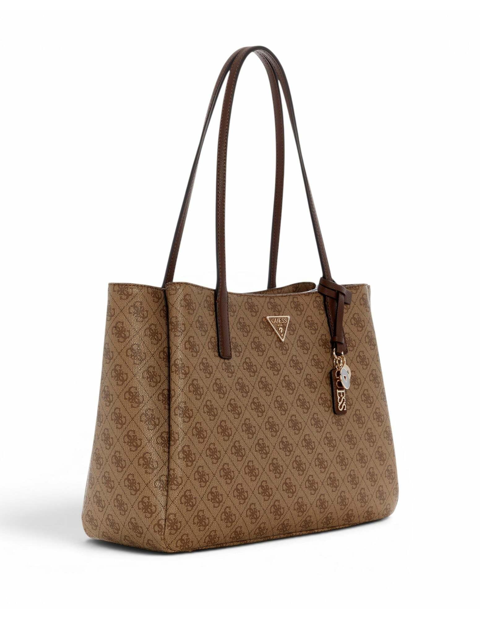 GUESS bolso de hombro maletín con compartimento para portátil Noelle II Tech Tote Latte Logo/Brown marrón claro