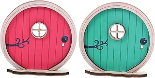 Mini Kabin Kapısı 2 Adet Minyatür Kapı Süsleri Zarif Ahşap Bahçe Dekorasyonu Peri Masalı Kapısı