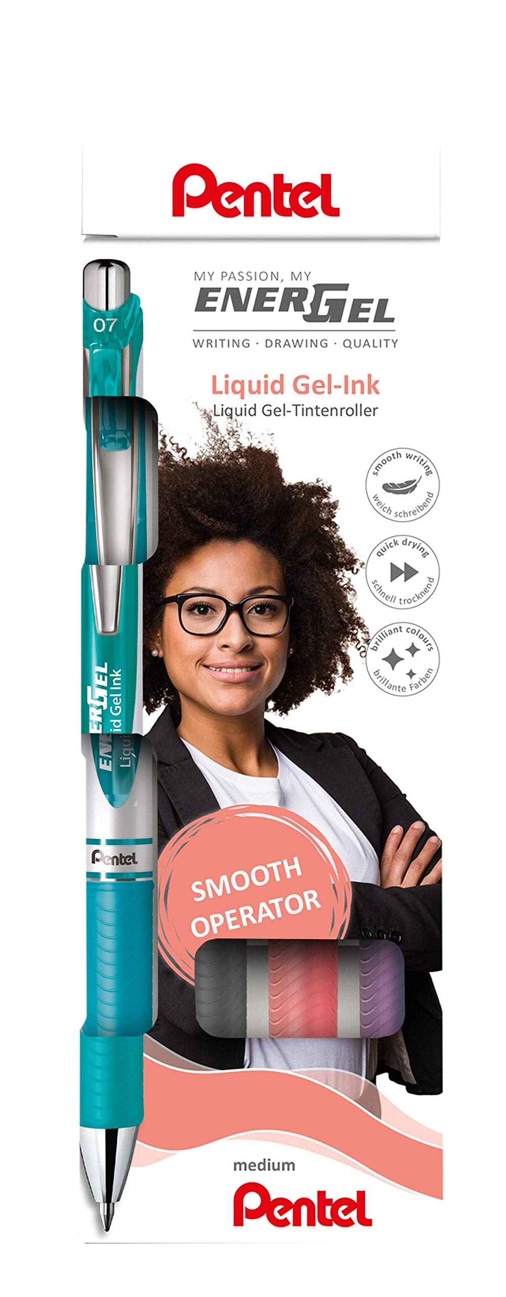 Pentel EnerGel XM BL77 Retractable Gel Pen (Pack of 4 - Assorted Colours)