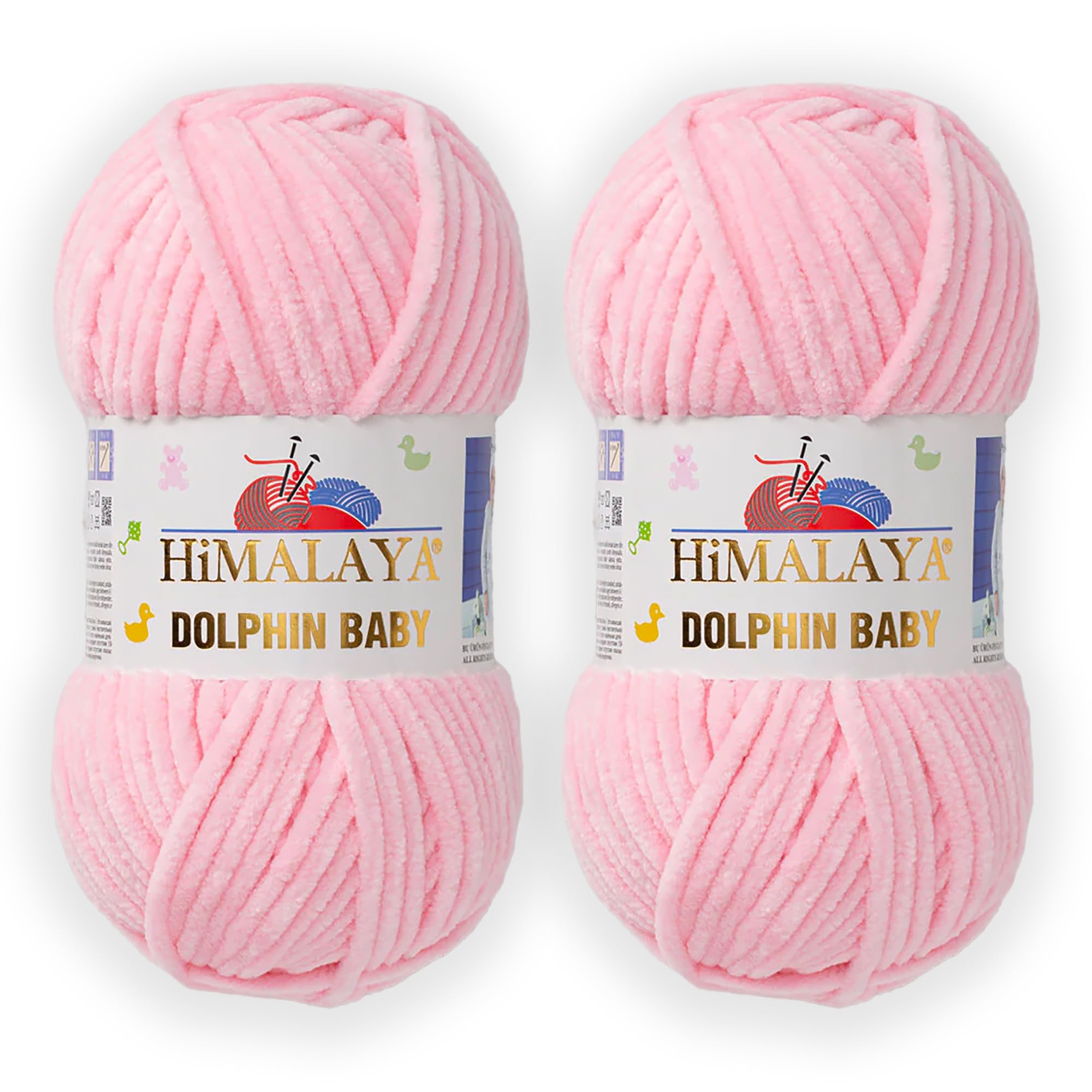 2 Skein/Pack Himalaya Dolphin Baby Chenille Yarn, Each Ball 100 gr (3.5 oz), 120 m (132 Yards), 100% Polyester, Super Bulky Baby Blanket Velvet