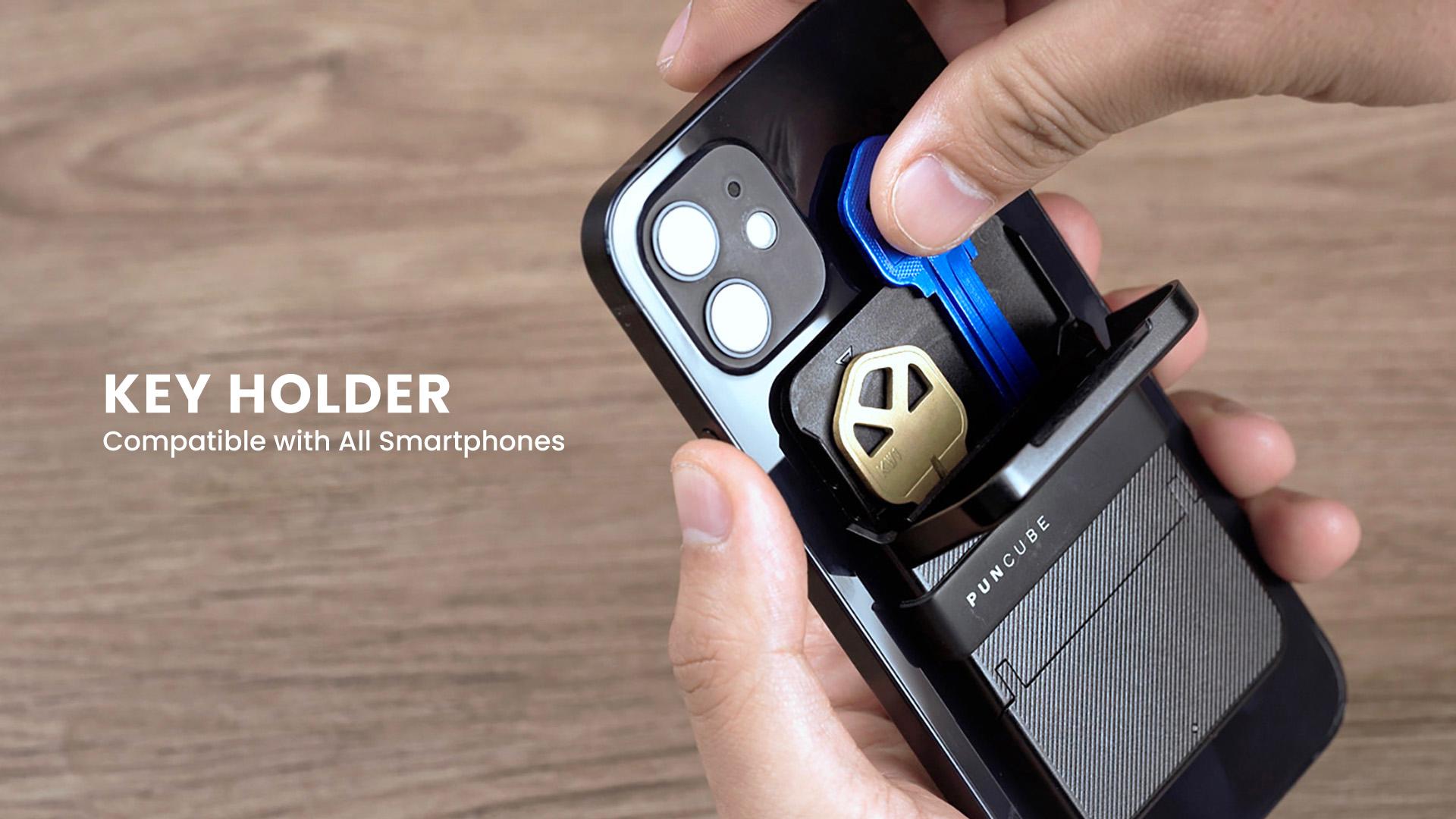 Amazon.com: PUNCUBE Compact Key Holder for Keychain Ridge key case for  phone sleeve - Smart Key Organizer Keychain  Minimalist Cell phone stand :  Office Products