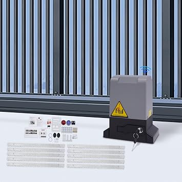 Automatic Sliding Gate Opener 550W Remote Control Sliding Door Opener with 2 Remote Controls Gate Openers Electric Gate Operator Complete Kit for Slide Gates Up to 2645 lb
