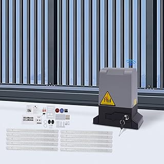 OUKANING Schiebetorantrieb Torantrieb Schiebetore mit 2 Fernbedienungen Automatischer Antrieb Toröffner für max. 1200kg und 12m/s 6m Zahnstange für Hoftor