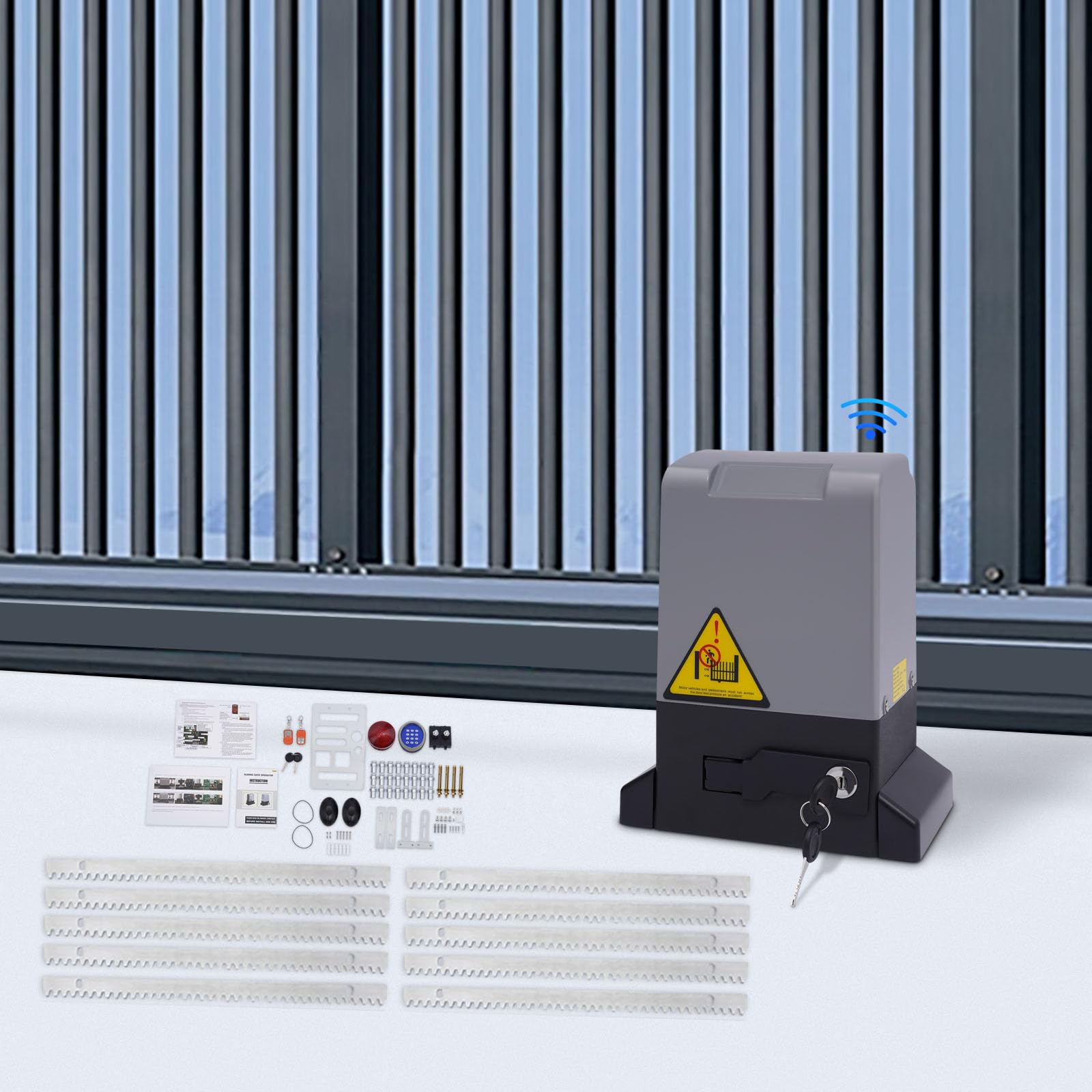 370-750w Schiebetorantrieb Garagentorantrieb Set Schiebetor Toröffner Torantrieb Garagentoröffner Sliding Gate Opener Elektrischer Toröfffner Werkzeugset (550W)