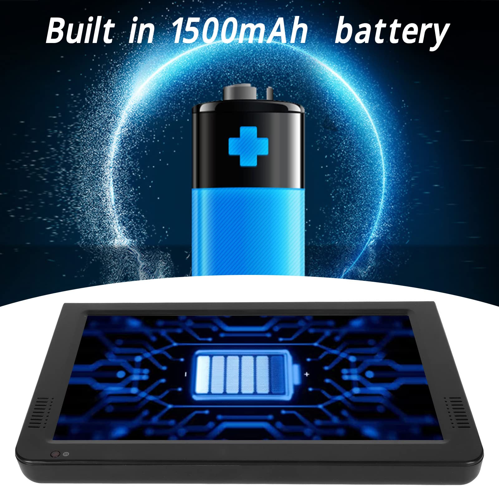 TV Portátil de 10 Pulgadas, 16:9 TFT LED 1080P DVBT/T2 TV Digital, Mini TV con Ranura para Tarjeta USB/SD, Televisor de Mano o Coche, Caravana, Camping, Exterior y Cocina