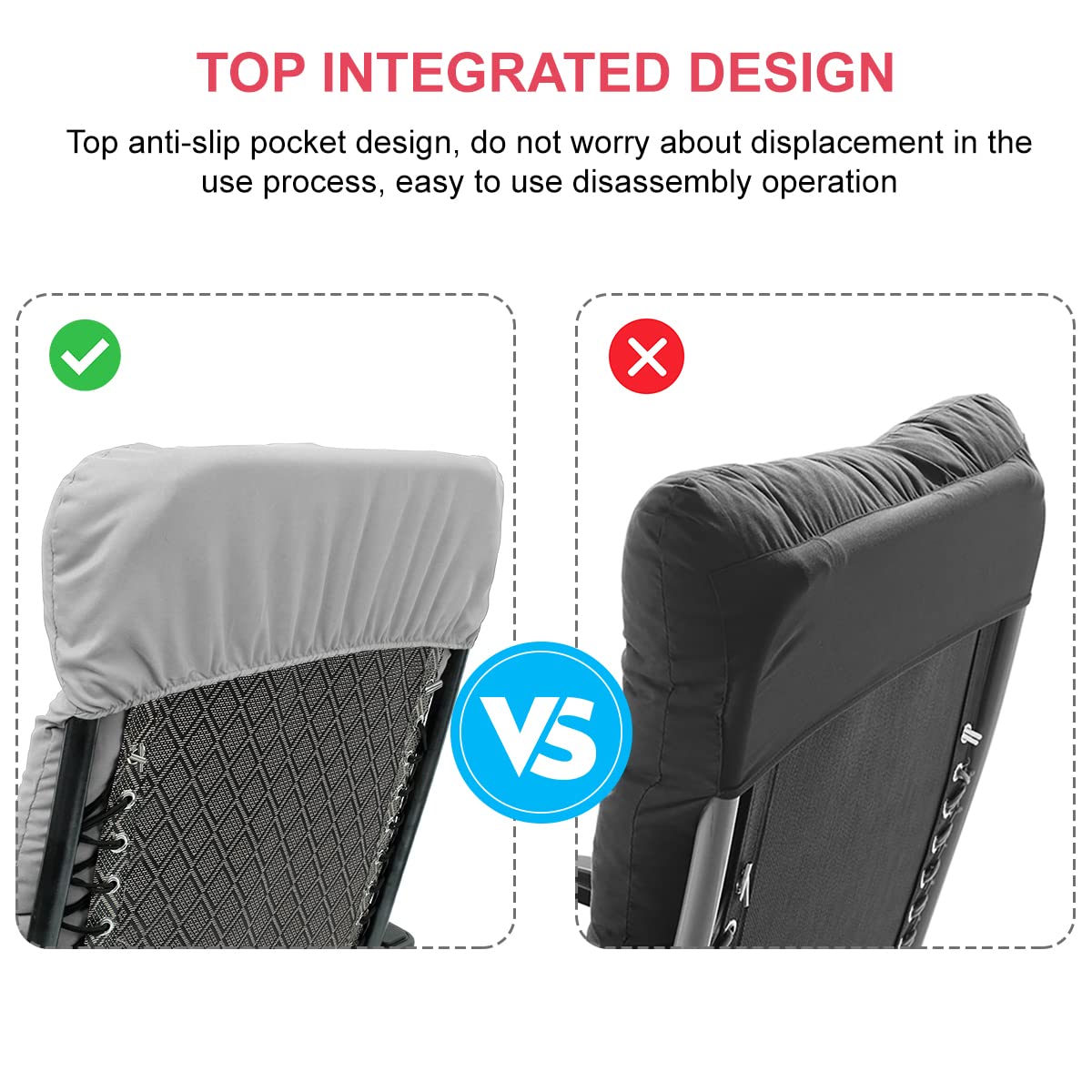 Cojín Acolchado para Tumbona con Reposapiés y Reclinable 170 x 50 cm - para Sillón de Jardín, Patio, Interiores