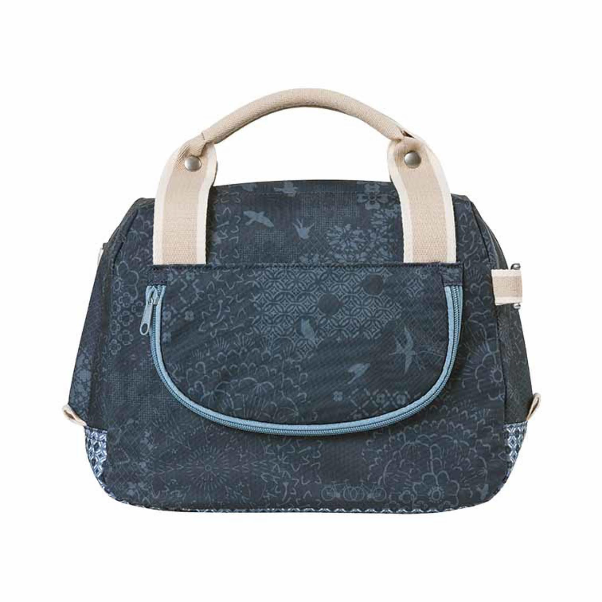 Basil Bohème Citybag KF – Lenkertasche – wasserabweisendes Polyester – inkl. KF Adapterplatte – 8 Liter – Indigo Blau