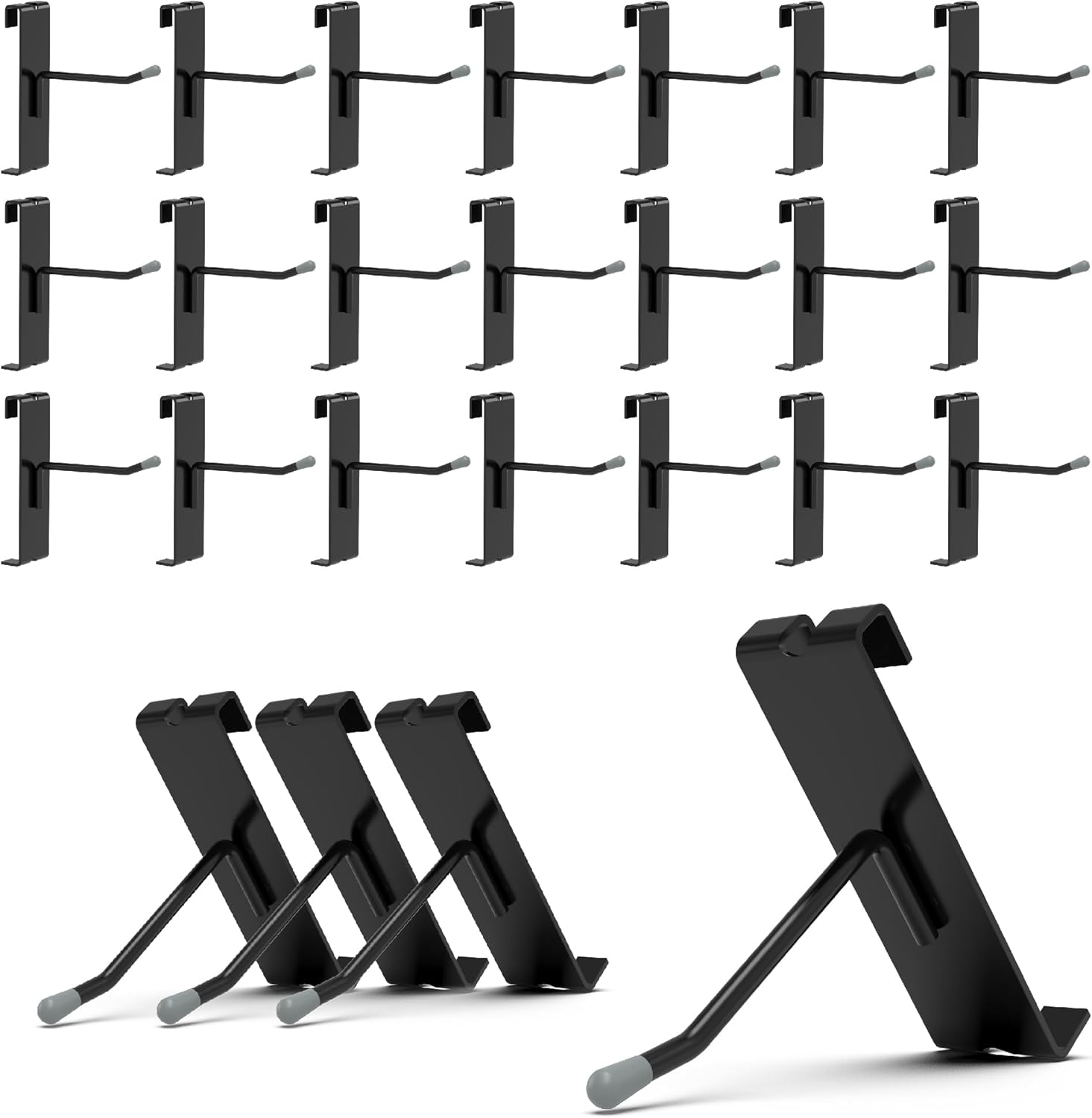 Gridwall Hooks 6 Inch, Black, 50PC, Grid Wall Hooks for Gird Wall Panels Display