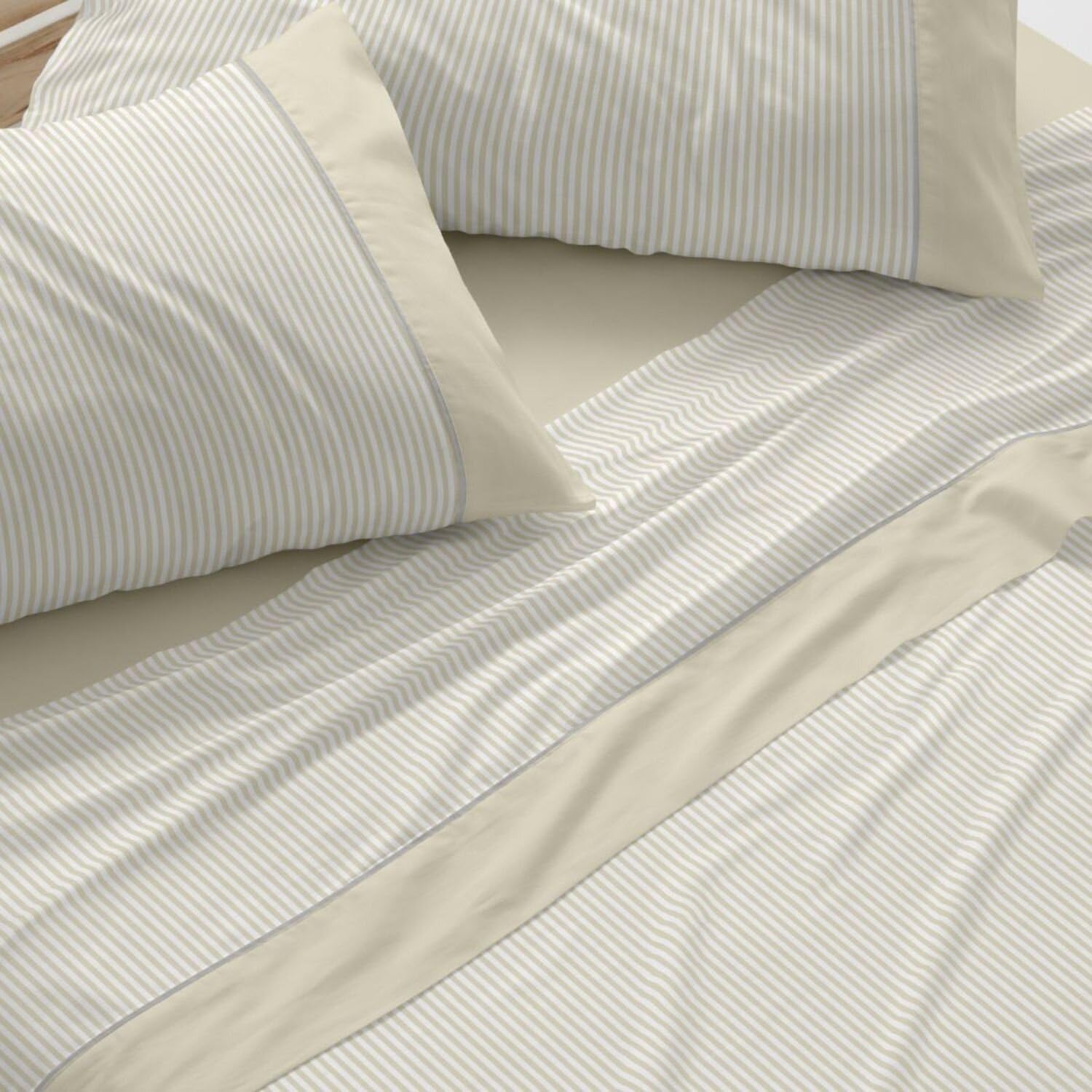 Burrito Blanco | Cotton Bedding Set | Bed 105 cm Design 640 | Wheat Color (105x190/200 cm.)