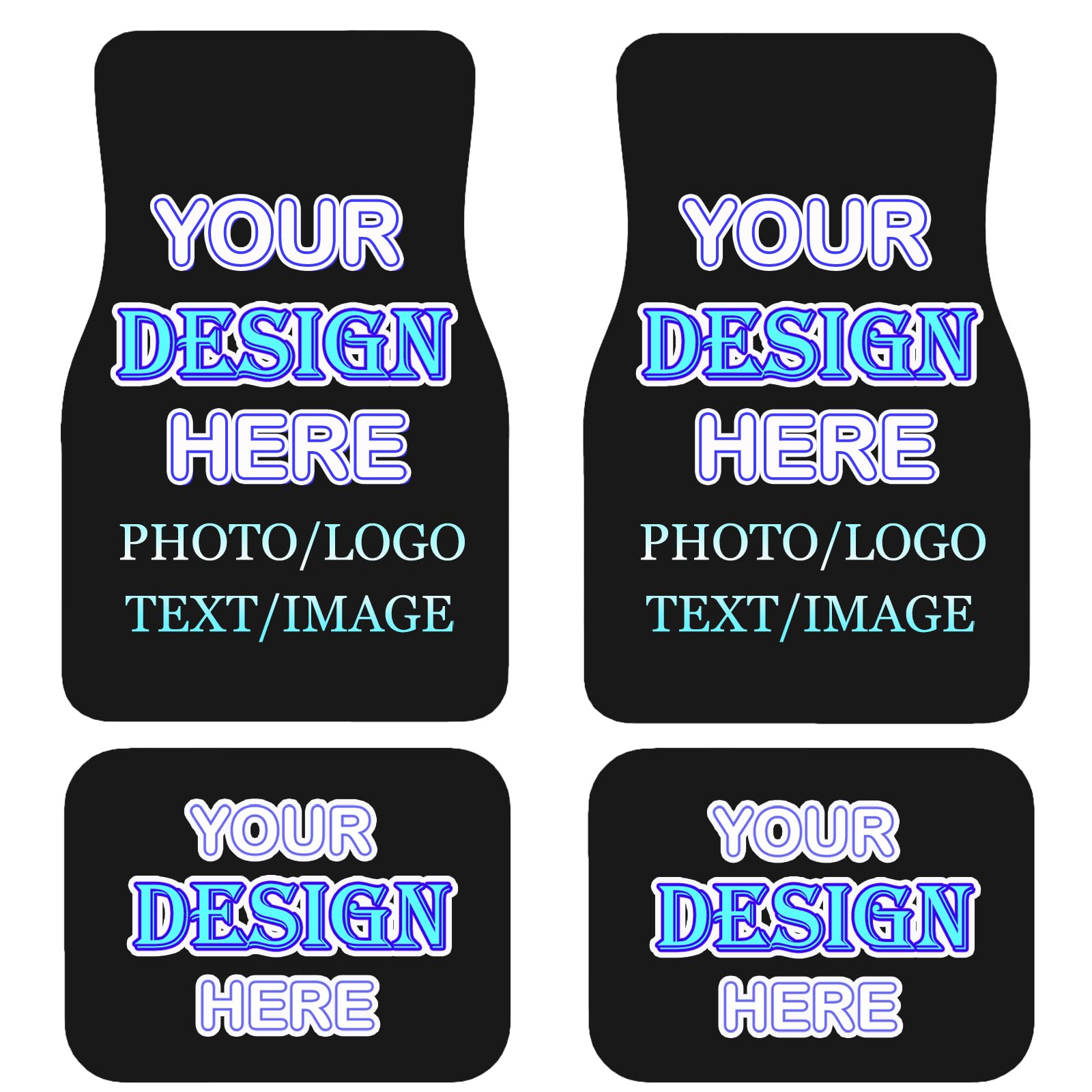 Custom Car Floor Mats for 4 Pieces Personalized Universal Car Foot Mats Add Your Photo Logo Text Image Customized Auto Interior Decorative Non Slip Protection Foot Carpet for for SUV Sedan Truck Van