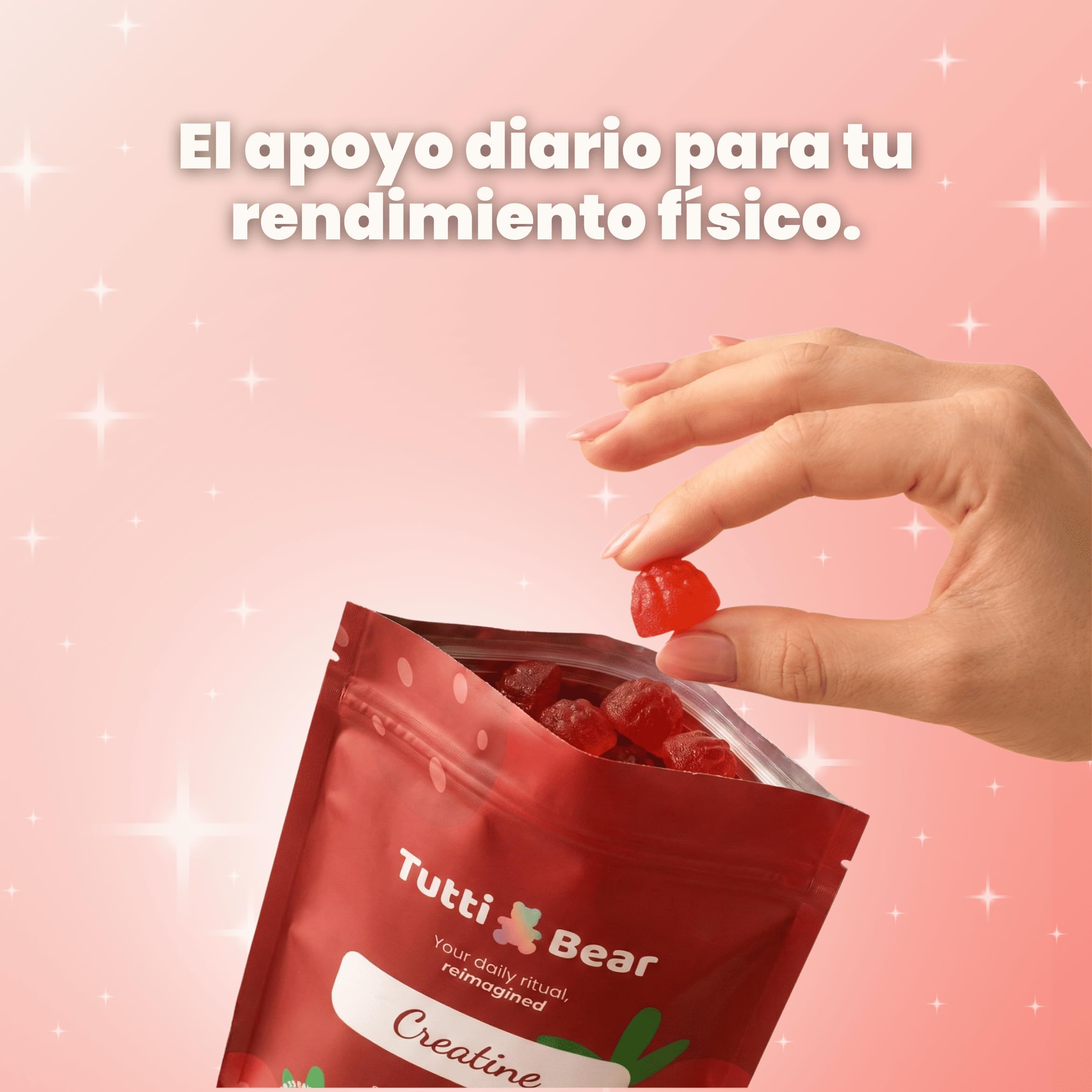 Gominolas de Creatina – 5000 mg Creatina Monohidratada con L-Taurina y Vitamina B12 – Sabor Fresa Natural – Sin Azúcar – Para Energía y Recuperación Muscular