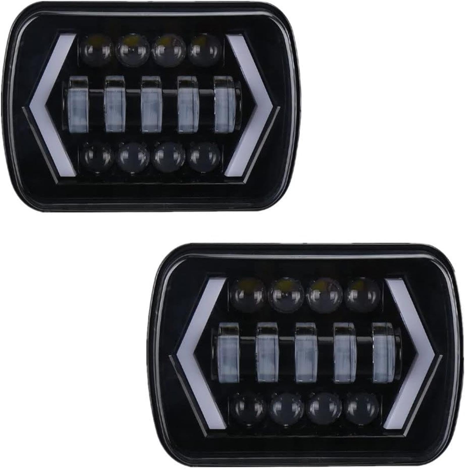 reflektor motocyklowy 90W 7X6 5X7 LED Reflektor Do Wrangler YJ Do Cherokee XJ Ciężarówki Samochód Motocykl H4 Kwadratowe Reflektory Strzałki DRL