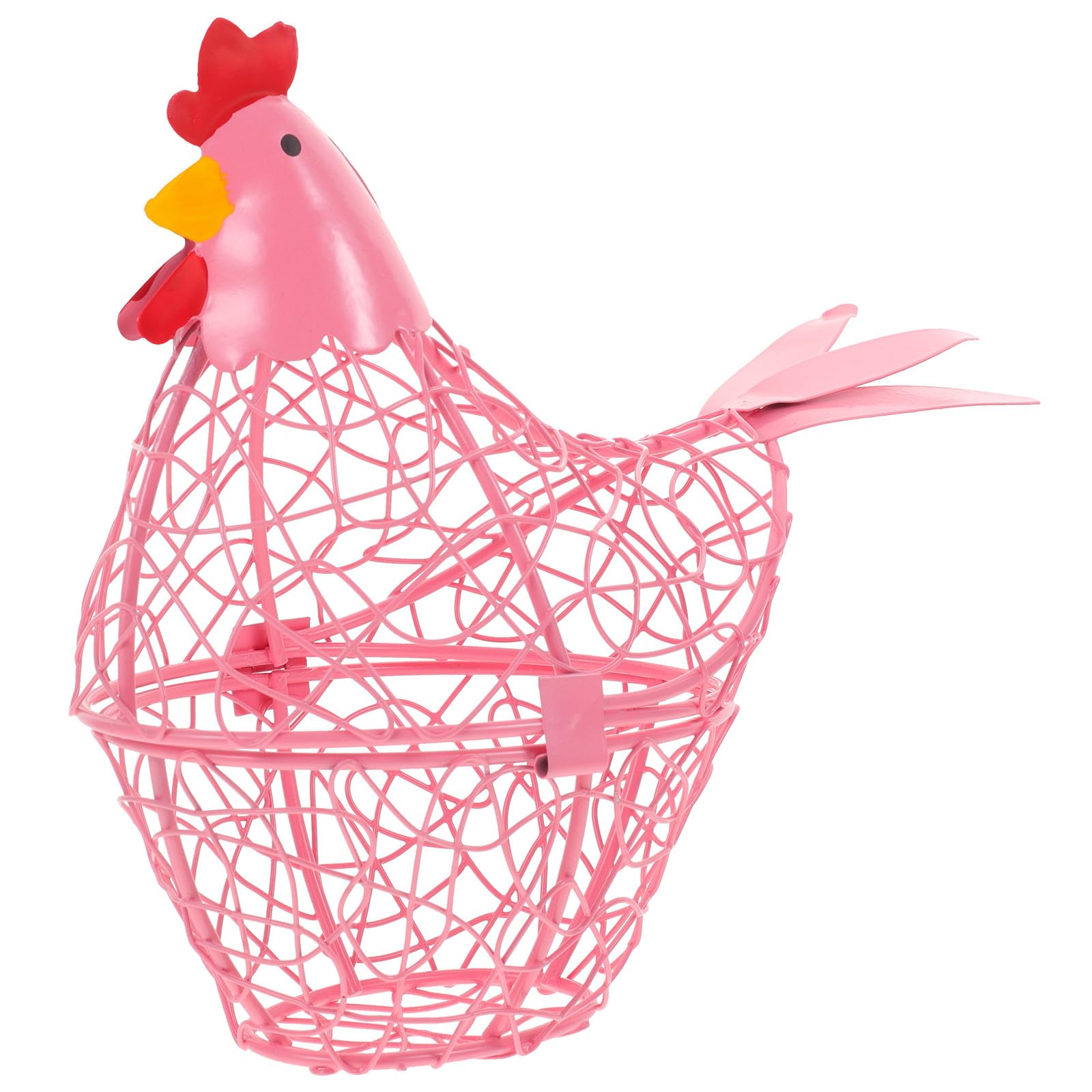Cesta para huevos frescos y verduras, organizador de alambre decorativo rosa