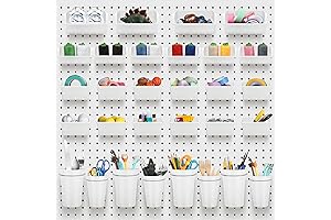 Roowest 60 Pcs Pegboard Wall Organizer for Office Storage and Efficiency