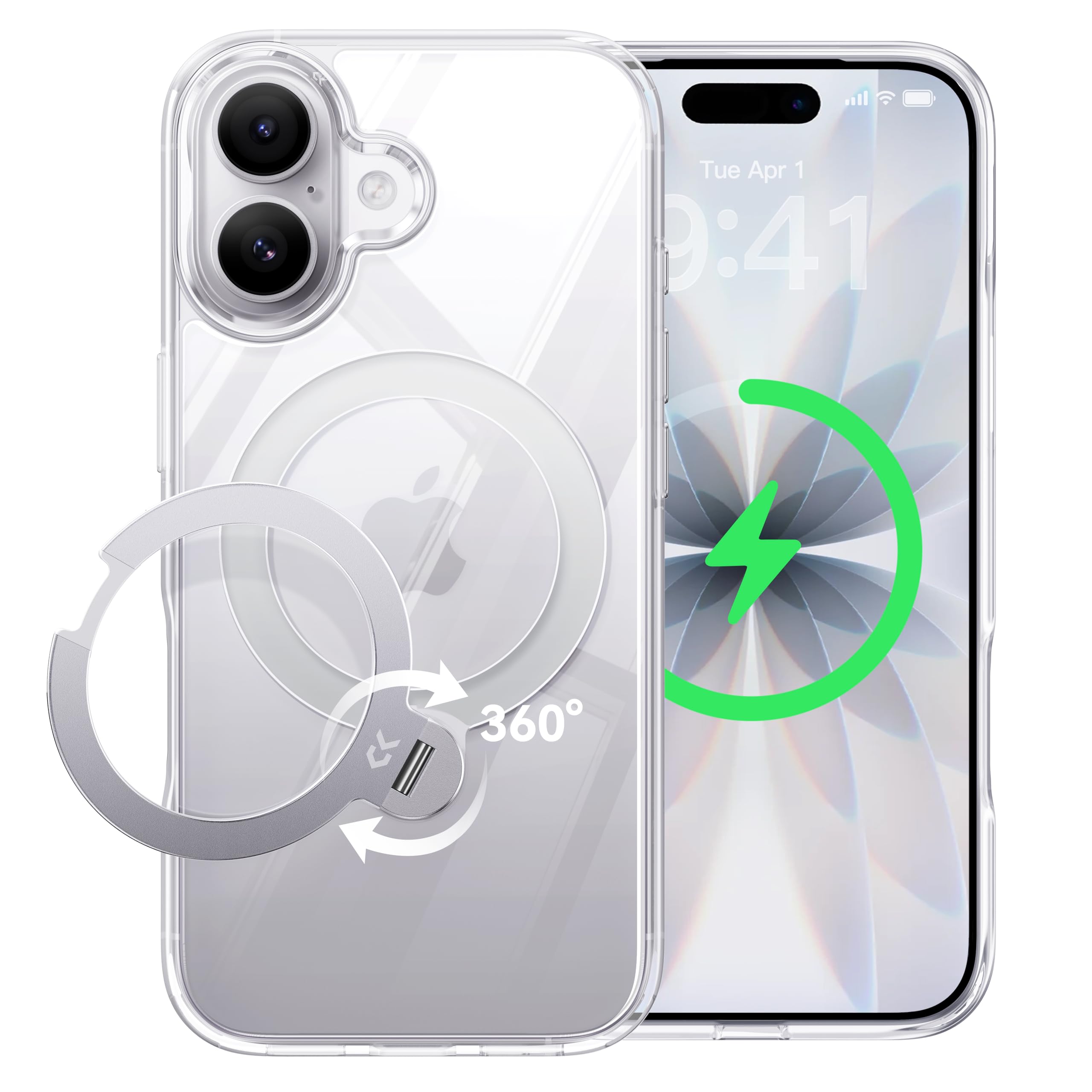 【透き通る上質感・定点360°回転】CASEKOO iPhone 17 用ケース…