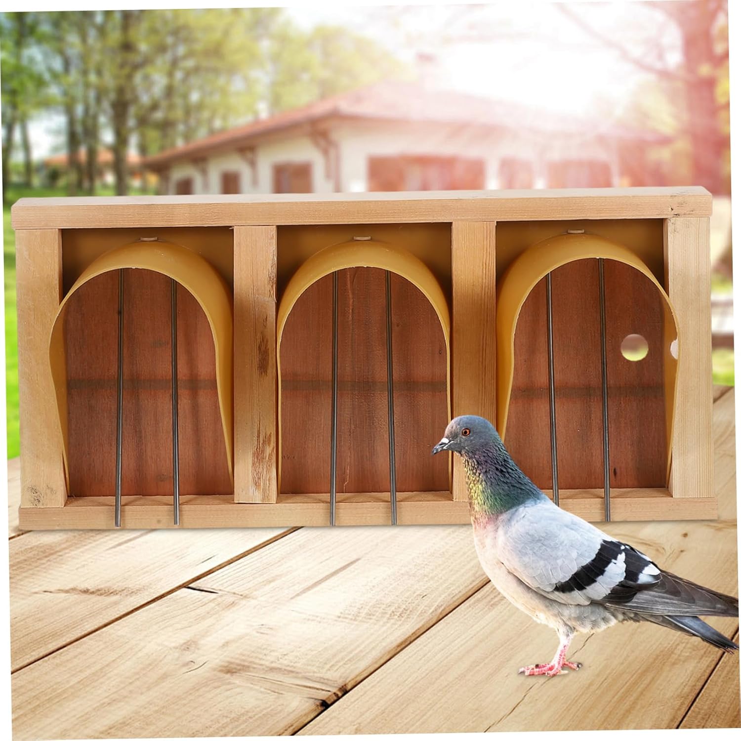 Kisangel Wooden Pigeon Nesting Door One-Way Entrance for Pigeons Easy to Install Bird Cage Accessory European Style Supplies