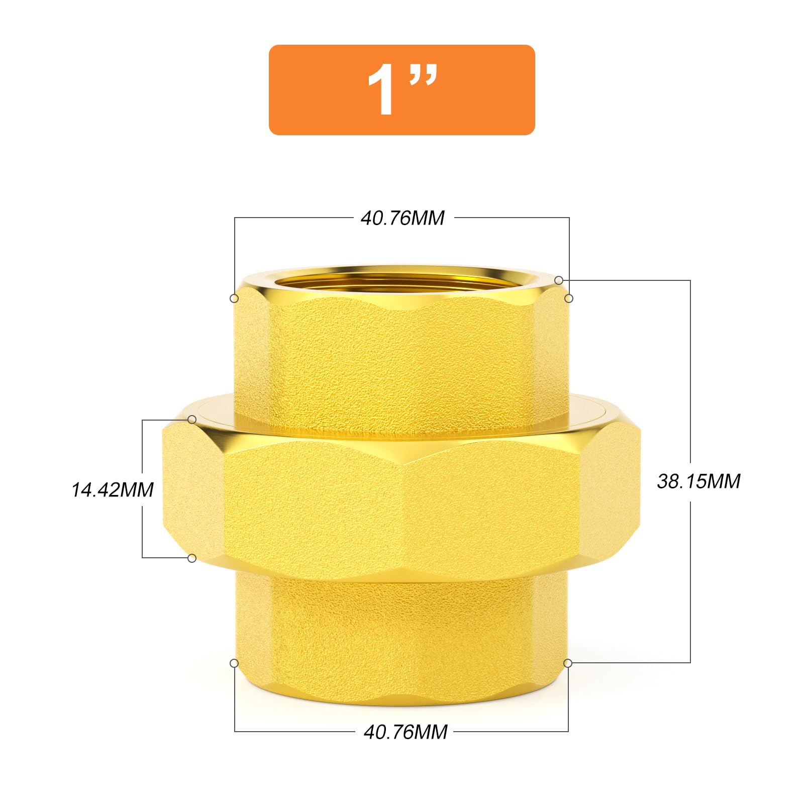 Gasher 1 pieces laiton Pipe Fitting, raccord union laiton 1" femelle Pipe Fitting, pour connecter et rallonger