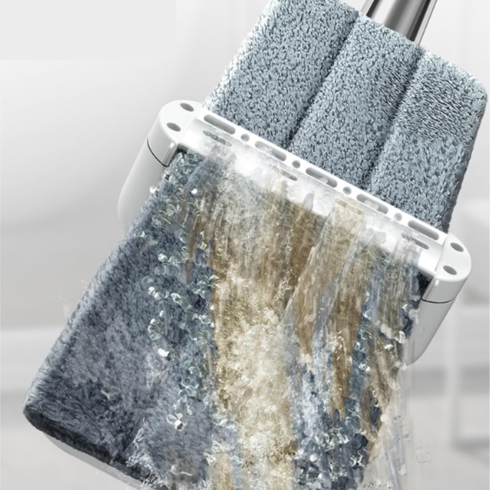 Fregona Mopa Fregona De Corte Plano Exprimible con Manos Libres para Lavar Pisos De Cocina Y Hogar, Limpieza con Cabezal De Fregona De 3 Piezas Fregona para Limpieza(36cm)