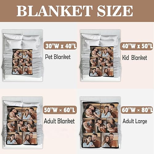 Miniatura 5 de Manta personalizada con imagen, manta personalizada con foto, manta de forro polar con texto personalizado para novia, novio, esposa, marido, pareja