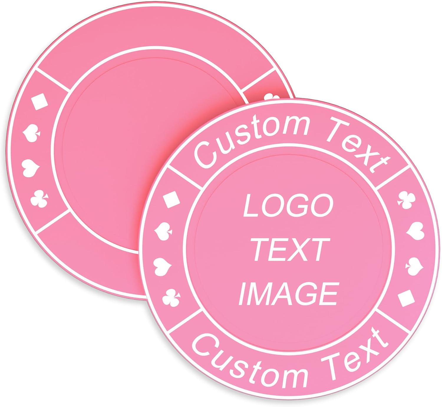 100 Custom Poker Chips Full Color Printing Personalized Image or Text,Put Design on a Plastic Chip,Set for Bar Tokens,Party,Wedding