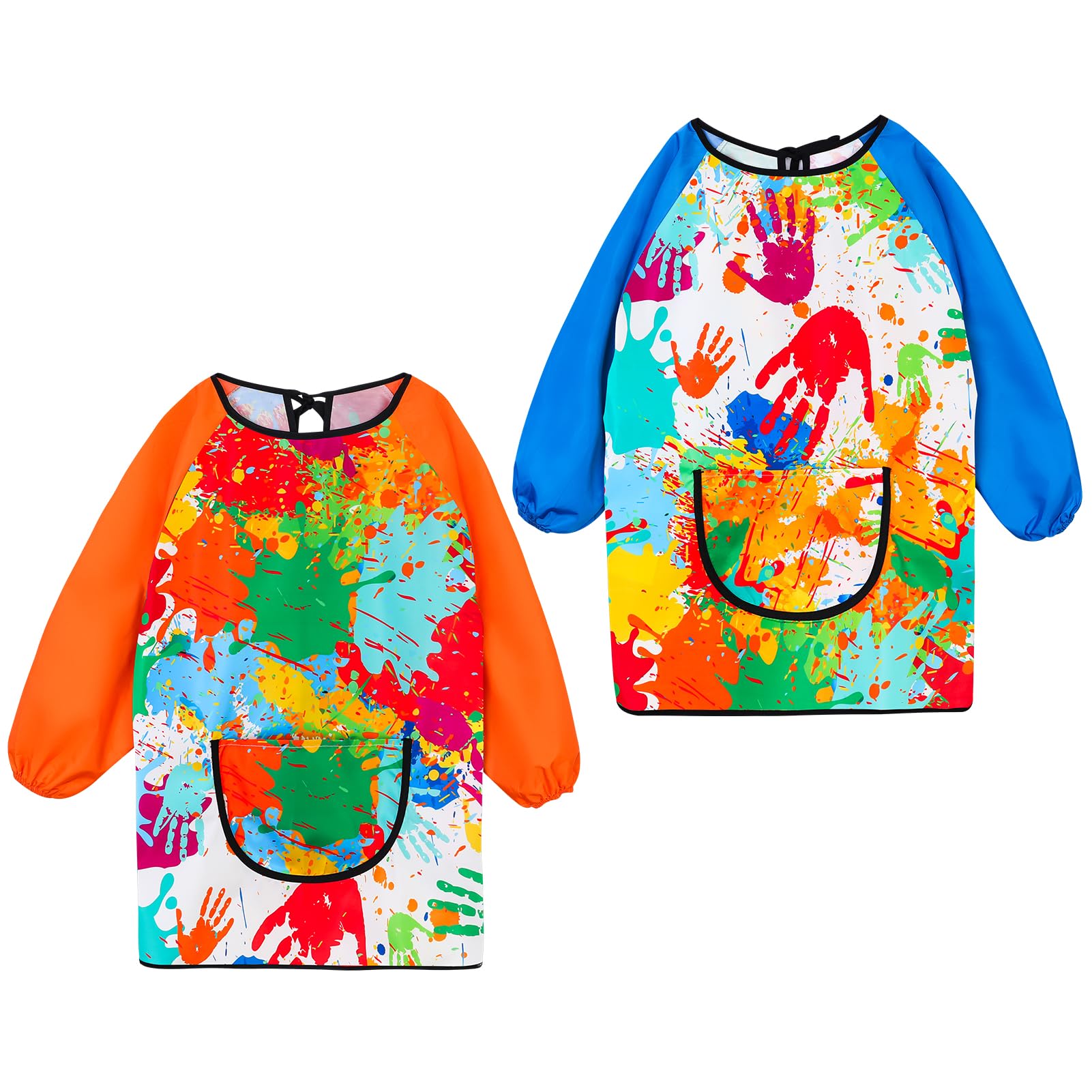 GSrenyu 2 Pcs Kids Painting Apron, Waterproof Child Art Smock with Pocket