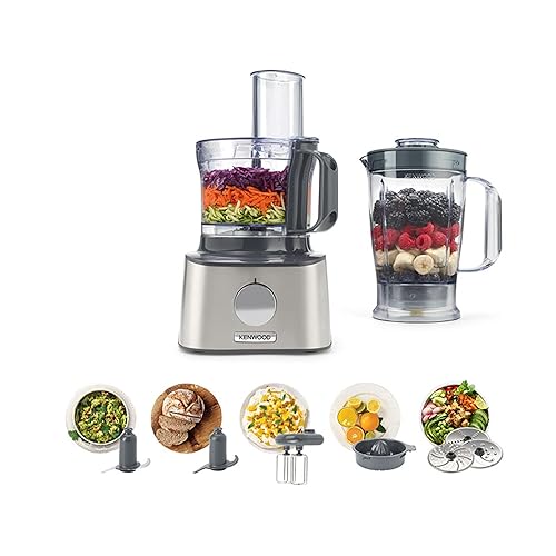 Immagine del prodotto Kenwood Multipro FDM301SS Robot da cucina con 2 velocità di Lavorazione+Pulse, Ciotola da 1.2L, Frullatore da 1,2L, 3 Dischi in acciaio, sbattitore doppia frusta, Spremiagrumi