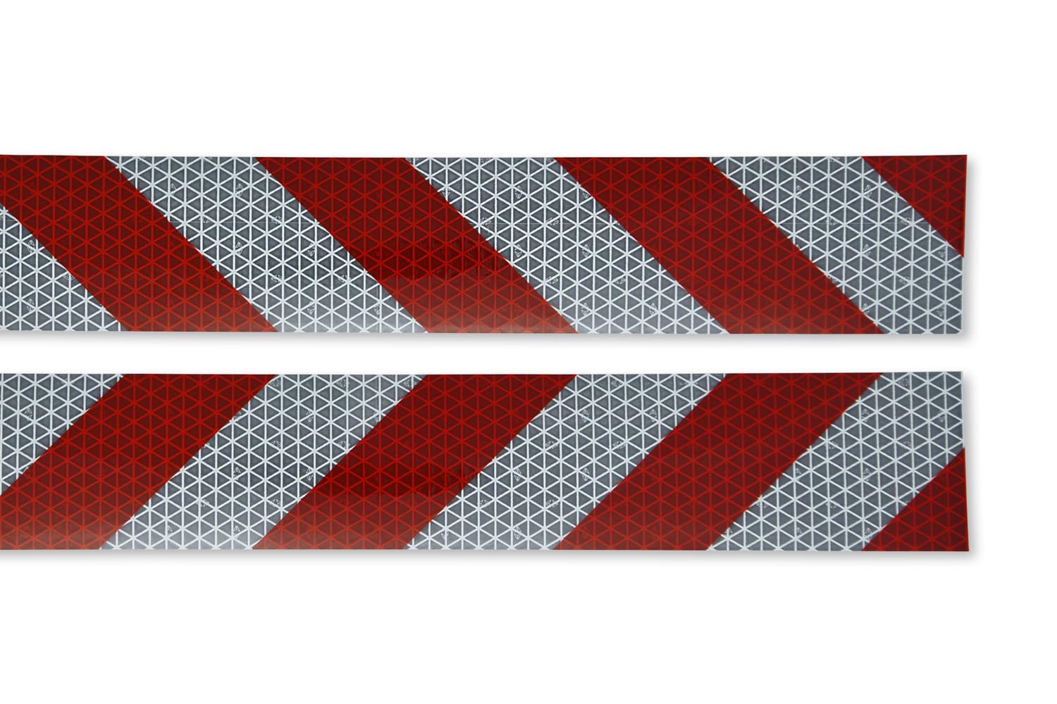Orafol ORALITE 5931M Prismatic Construction Grade - Set Industriewarnmarkierung rot-weiß - Anwendungspaket je 10 Meter linksweisend und rechtsweisend (50 mm Breite)