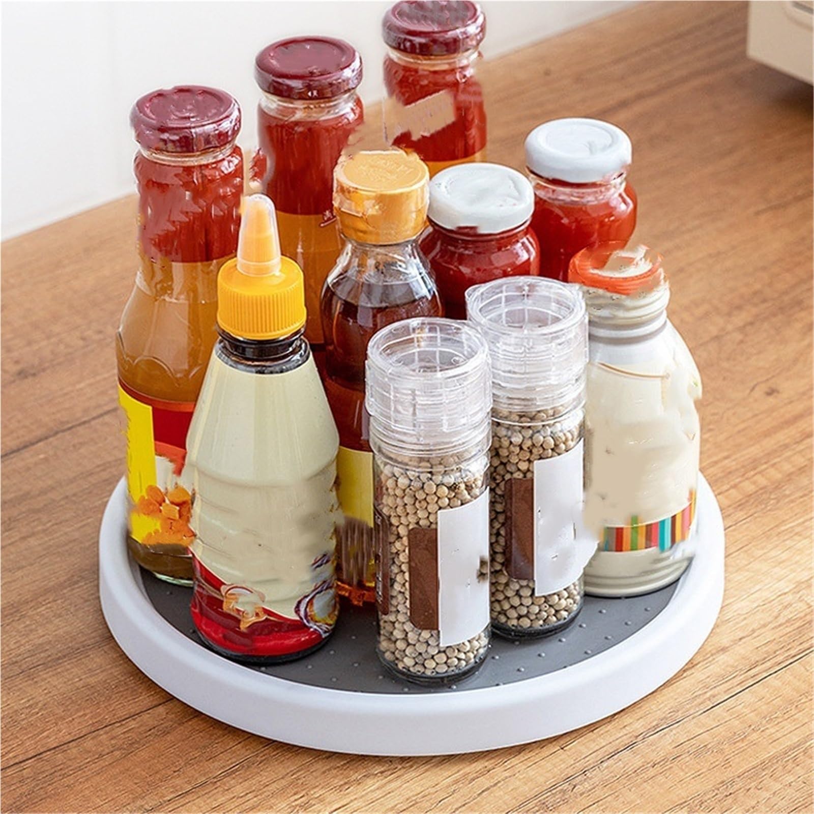 2 estantes giratorios for especias, for cocina, de escritorio, for cosméticos para Nevera, Cocina(3.5x30cm)