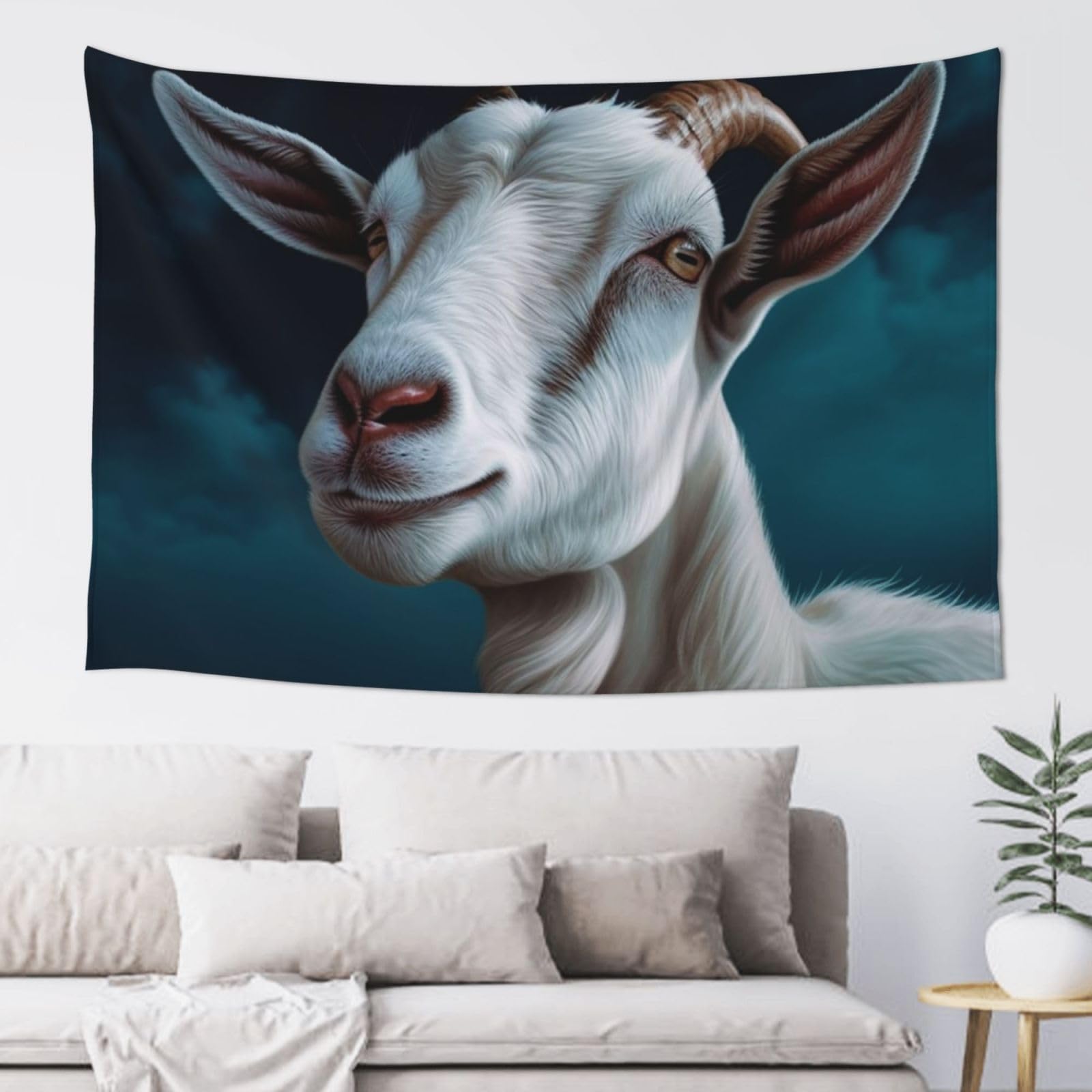 FodPand Goat Tapestry for Bedroom Aesthetic, Wall Hanging Tapestries Art Decor Backdrop Wall Tapestry for Dorm Living Room Funny Poster Party Banner Background 40" X 60"